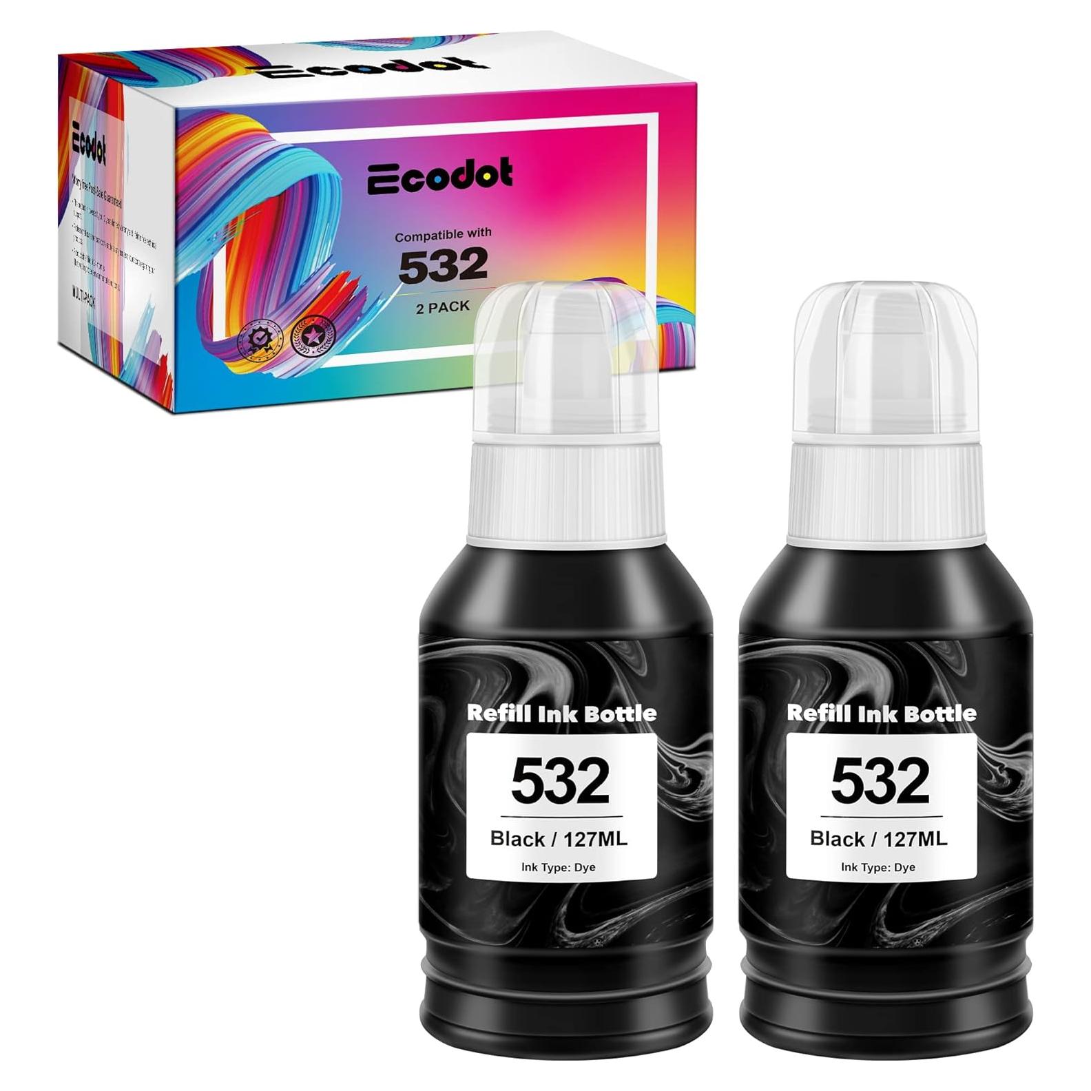 Botellas de Tinta Negra Ecodot 532 para Epson - 2 Paquete