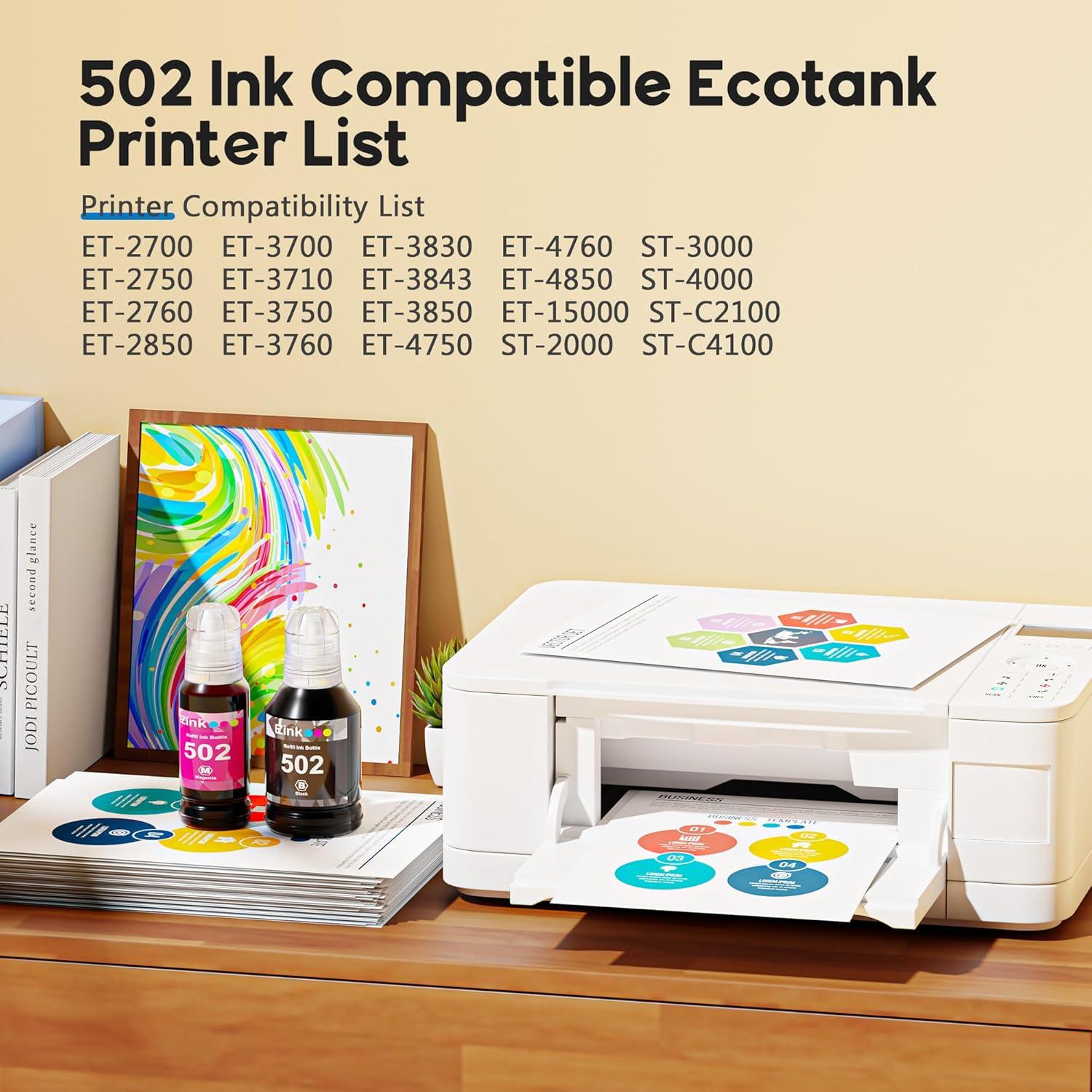 Botellas de recarga de tinta E-Z Ink 502 para Epson - 5 Piezas