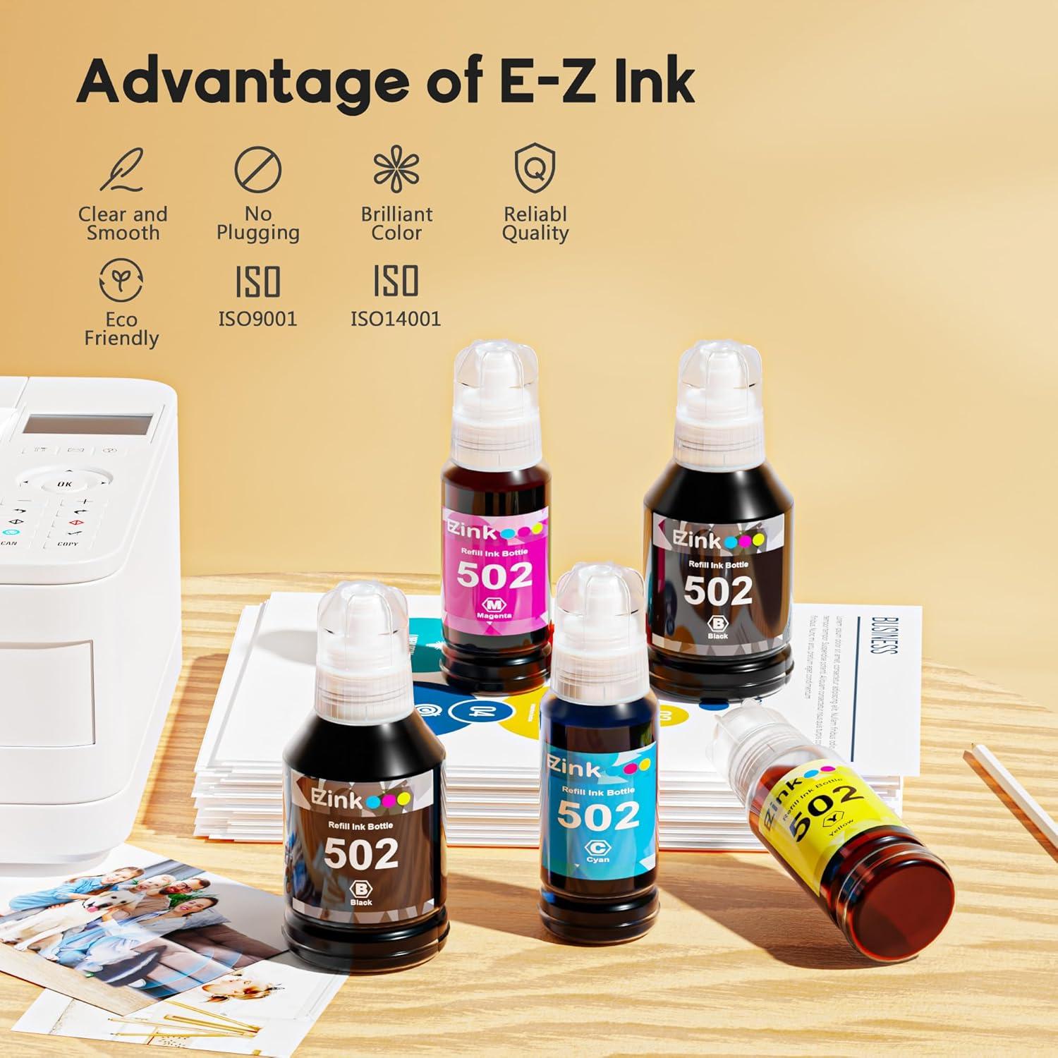 Botellas de recarga de tinta E-Z Ink 502 para Epson - 5 Piezas