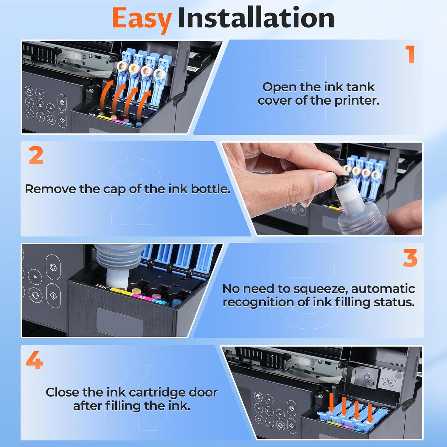 Recarga de Tinta 522 QIOCKTO para EcoTank 5 Botellas