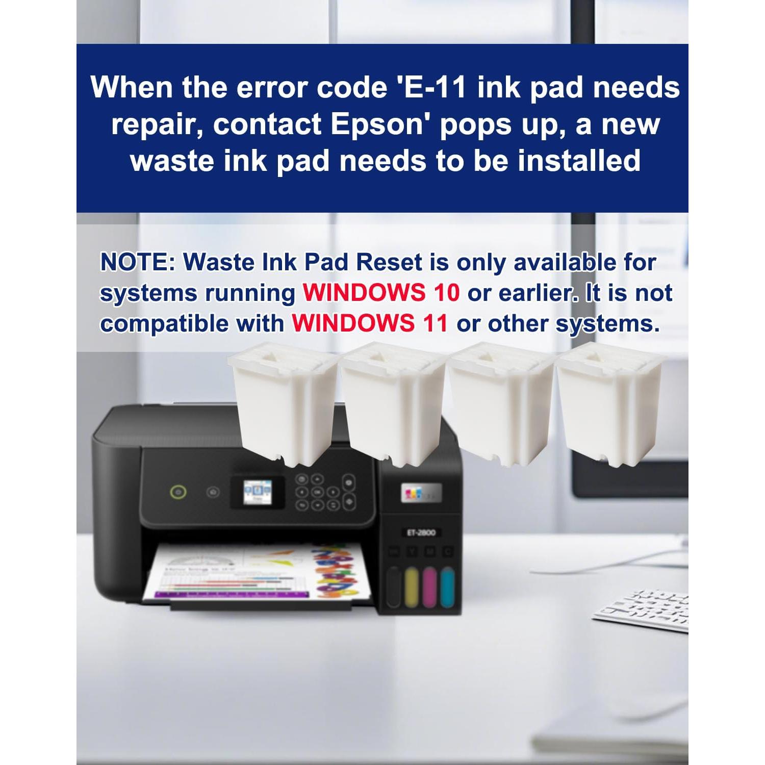 Paquete de 4 Almohadillas de Tinta Desechables GEMSENBOFU para Epson