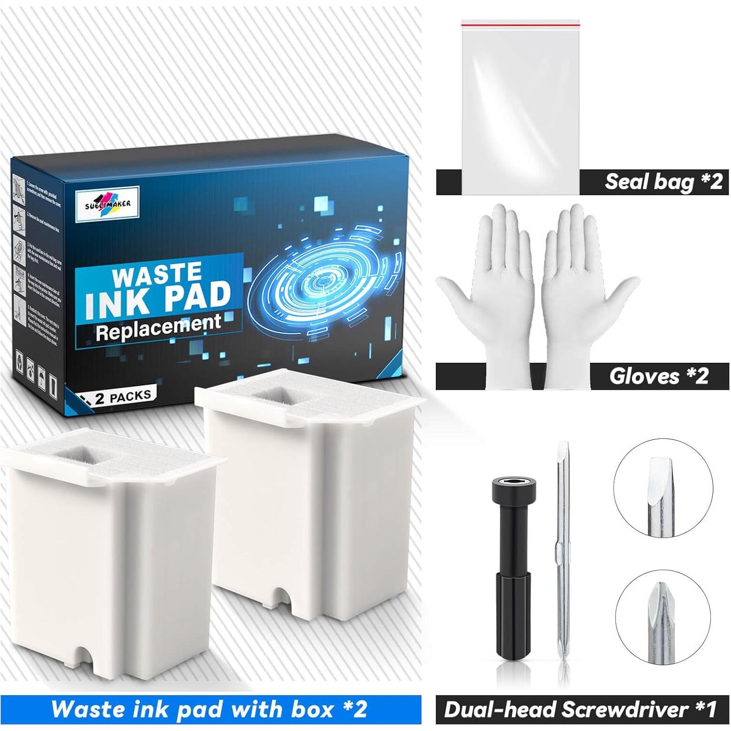 Reemplazo Almohadilla de Tinta Residual Sublimaker ET-2800/ET-4800 (2 Paquetes)