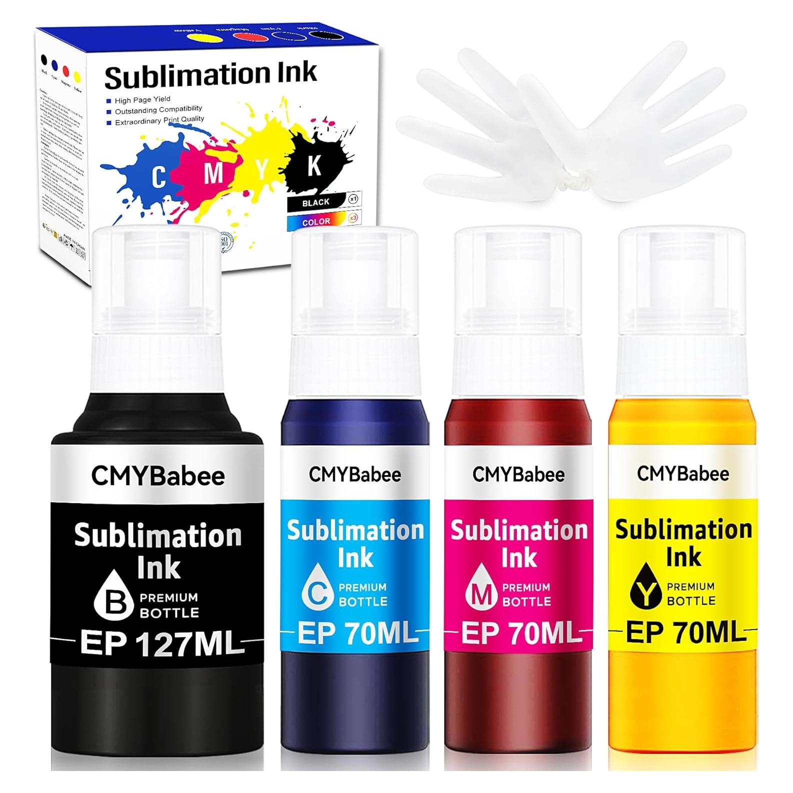 Botellas de Tinta de Sublimación CMYBabee para Epson 4 Pzs