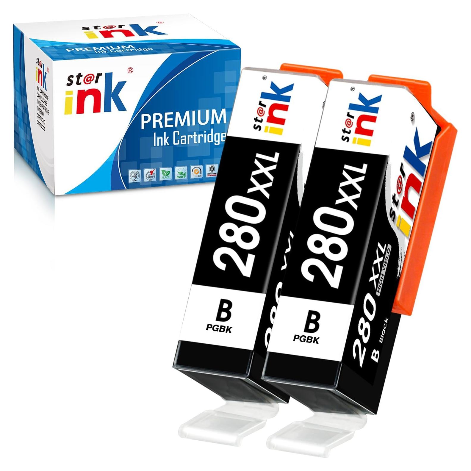Cartuchos de Tinta Starink 280XXL PGBK para Canon - 2 Paquetes