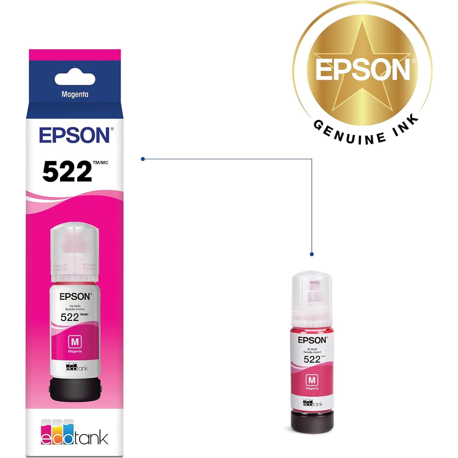 Botella de Tinta Magenta Epson EcoTank T522320-S Ultra Alta Capacidad