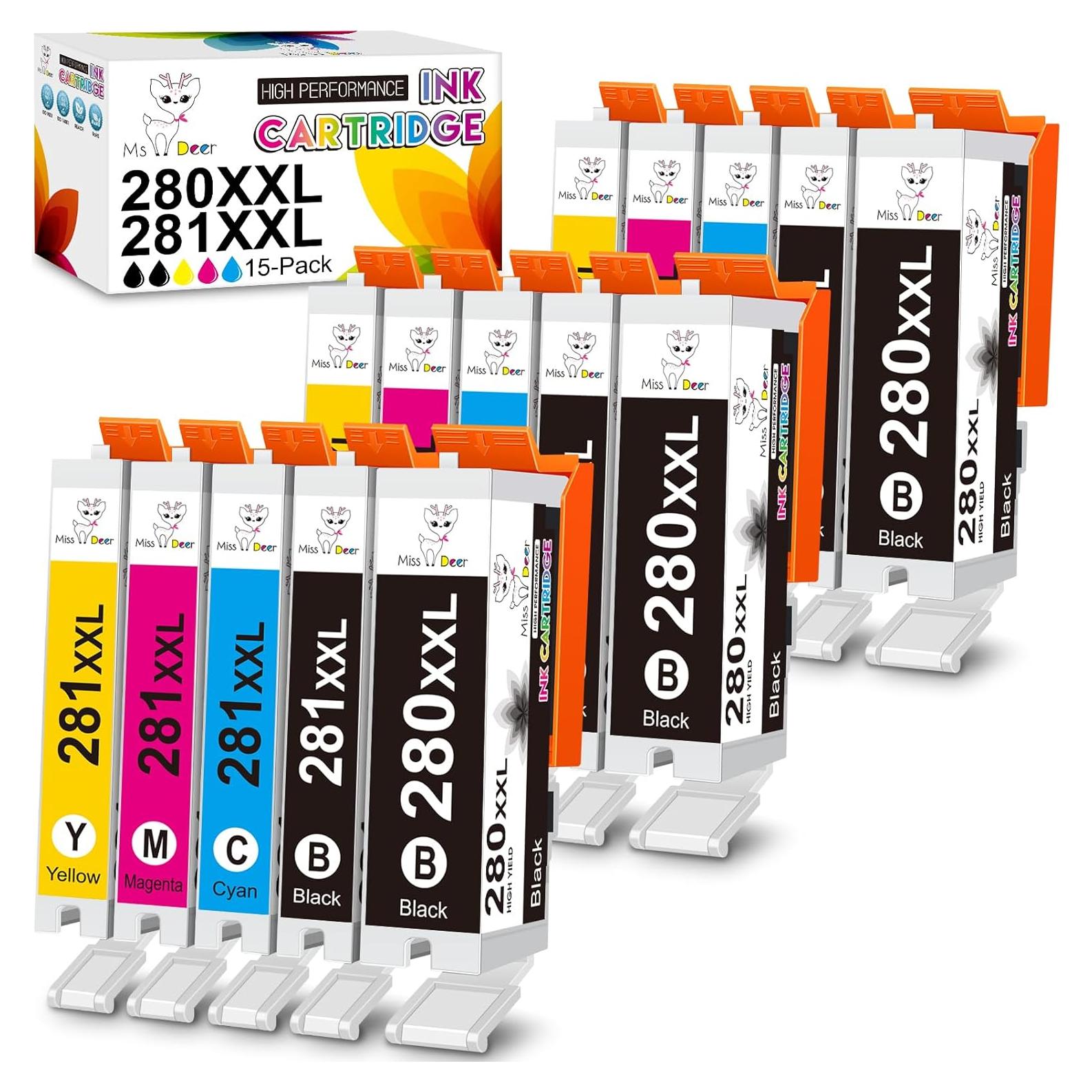 Cartuchos de Tinta MS DEER 280 281 Paquete de 15 para Canon