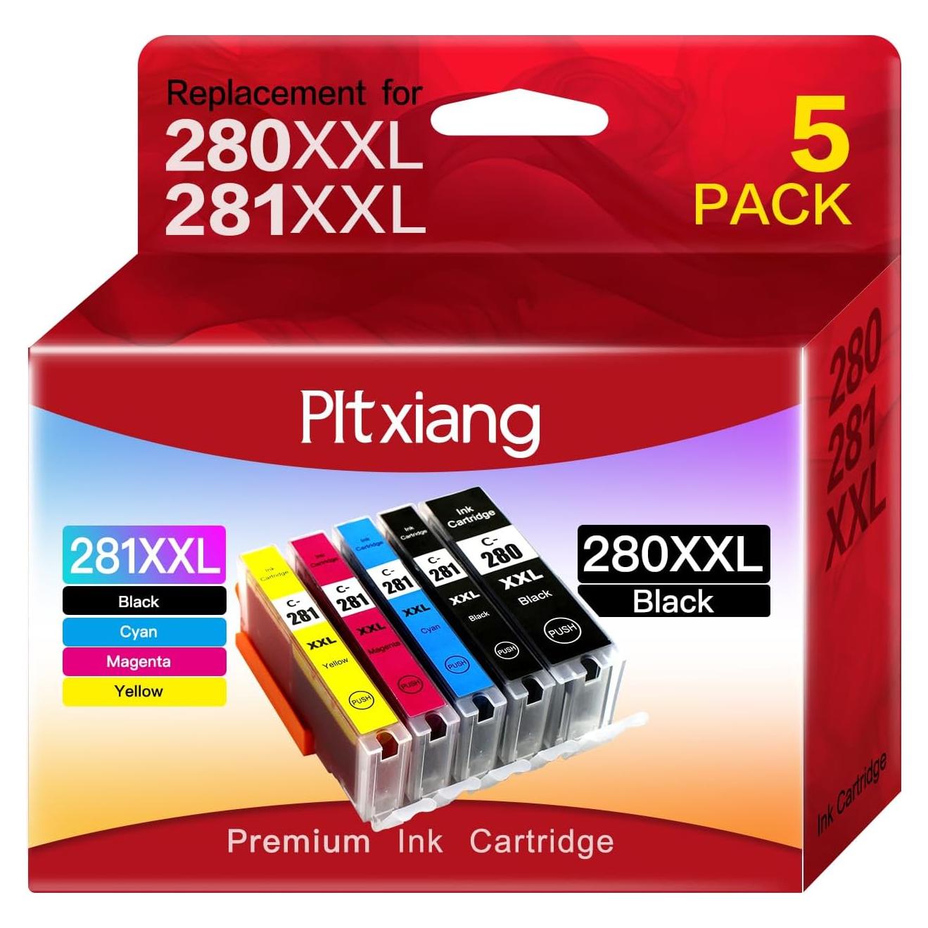 Tinta Compatible Canon PGI-280XXL CLI-281XXL - Paquete 5 Piezas