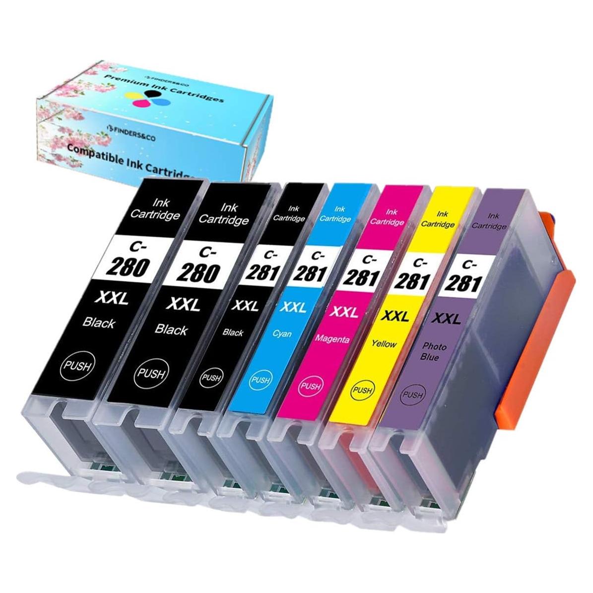 Cartuchos de Tinta PGI-280 CLI-281 XXL F FINDERS&CO - 7 Paquete