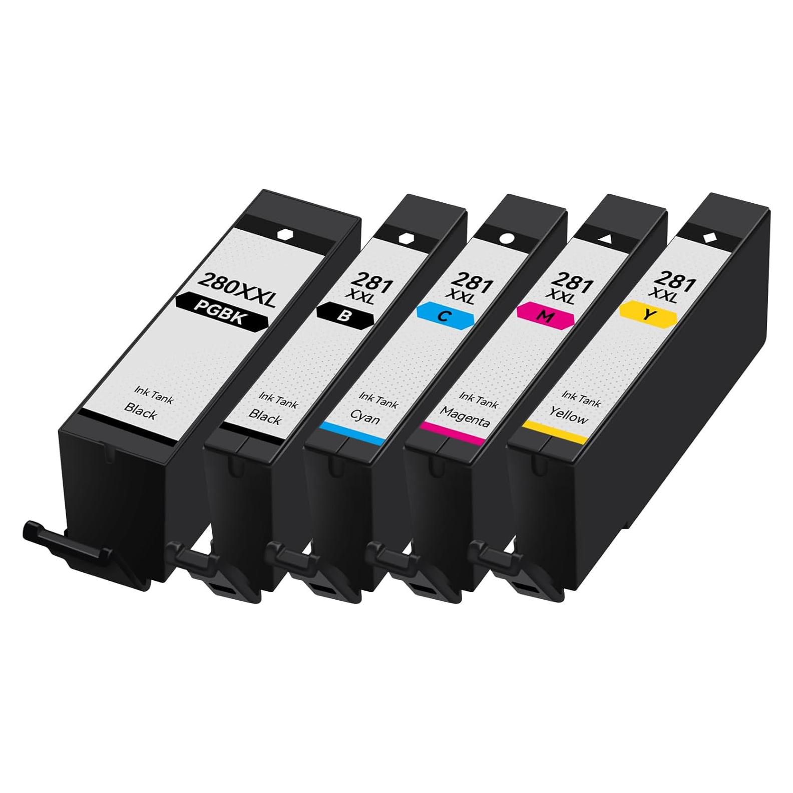 Cartuchos de tinta compatibles Canon PGI-280XXL CLI-281XXL - 5 colores