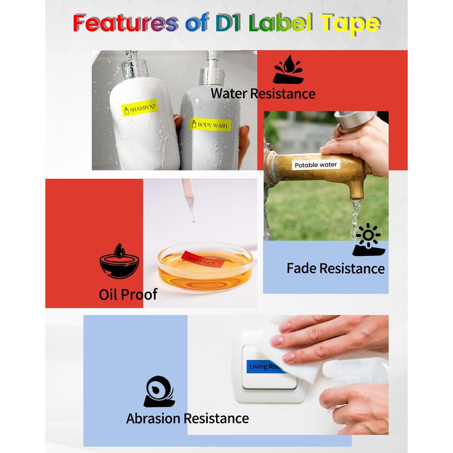 Cinta de Etiqueta Anycolor Dymo D1 6-Pack 12mm x 7m