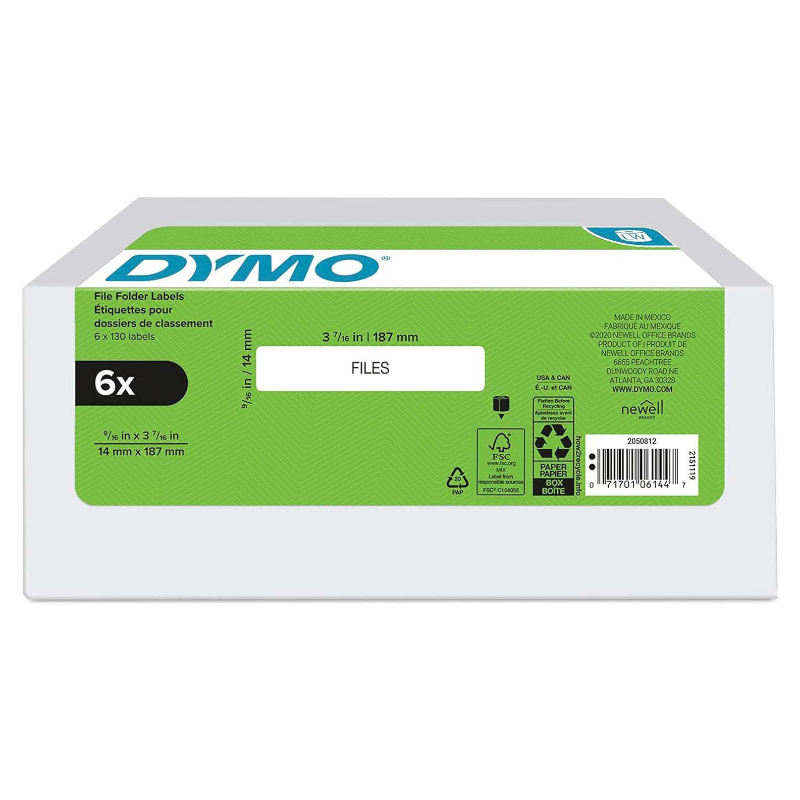 Etiquetas Autoadhesivas DYMO LW 14x87mm - 6 Rollos de 130
