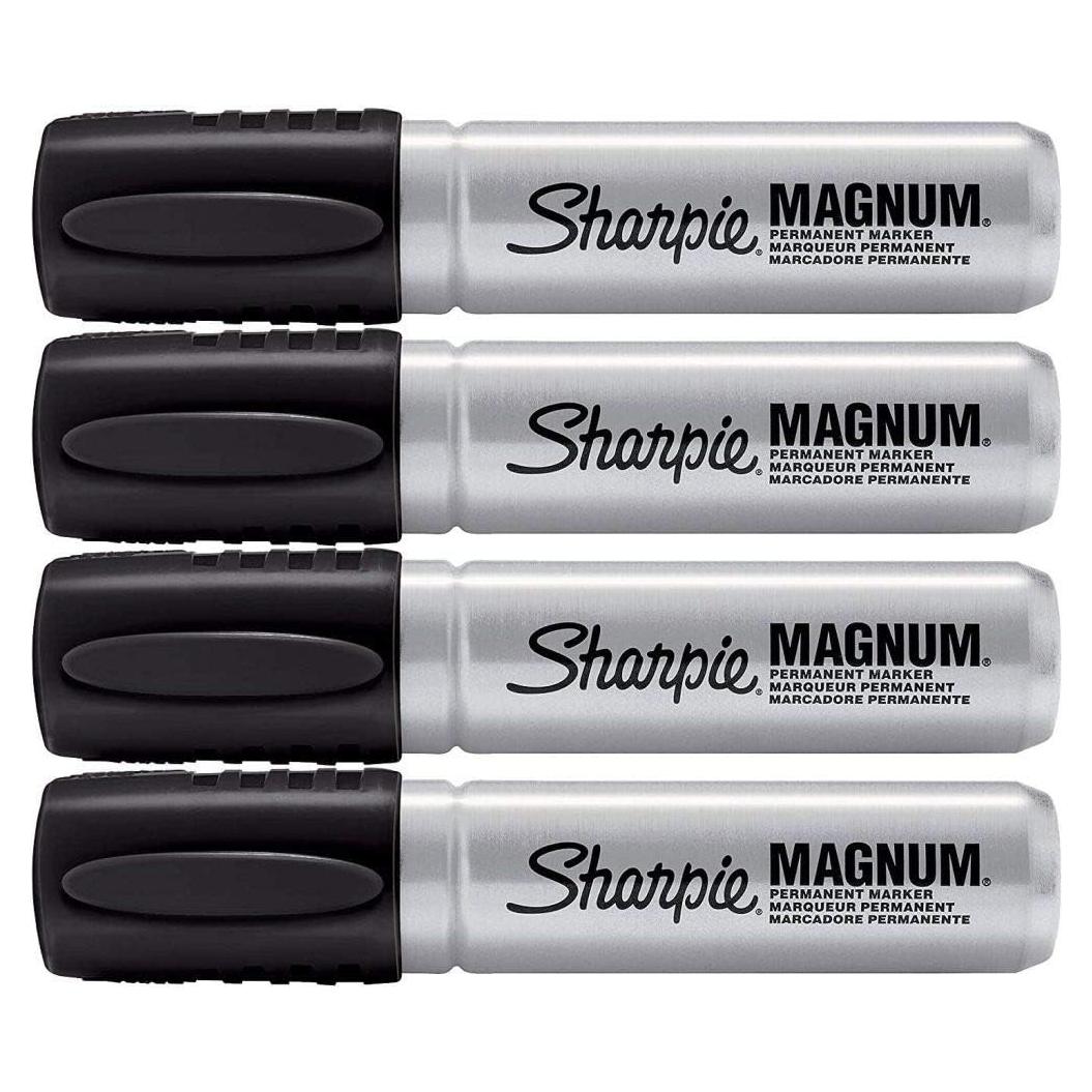 Marcador Permanente Sharpie 44001 Chisel Extra Ancha Negro - Paquete de 4