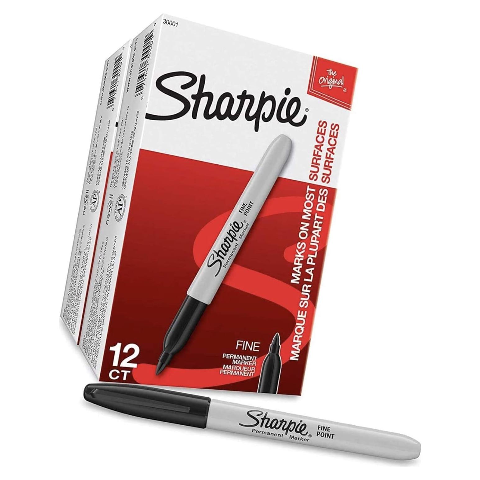 Marcadores Permanentes Punta Fina Sharpie 24 Unidades Negro