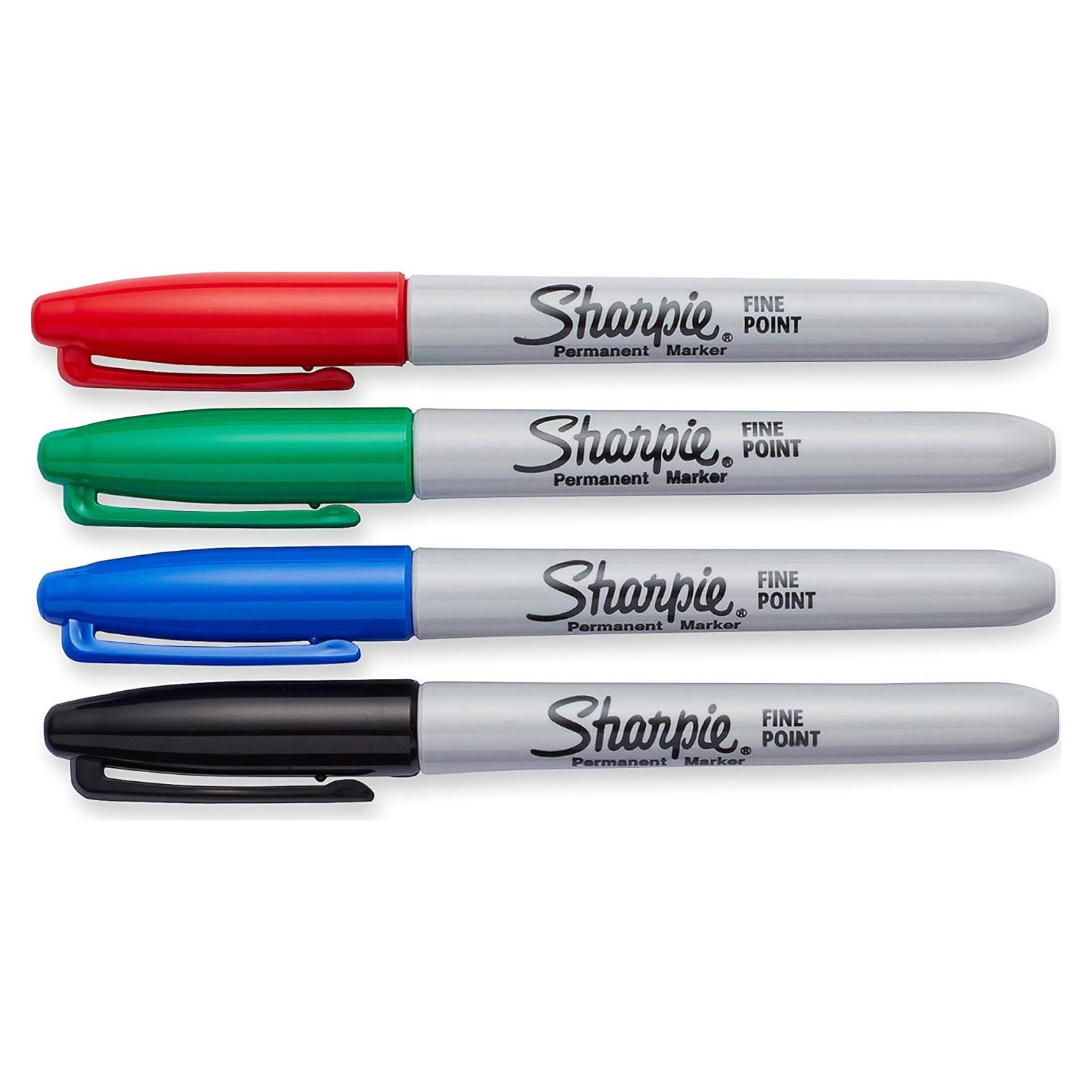 Marcadores Permanentes Sharpie Punta Fina Colores Variados Paquete de 4