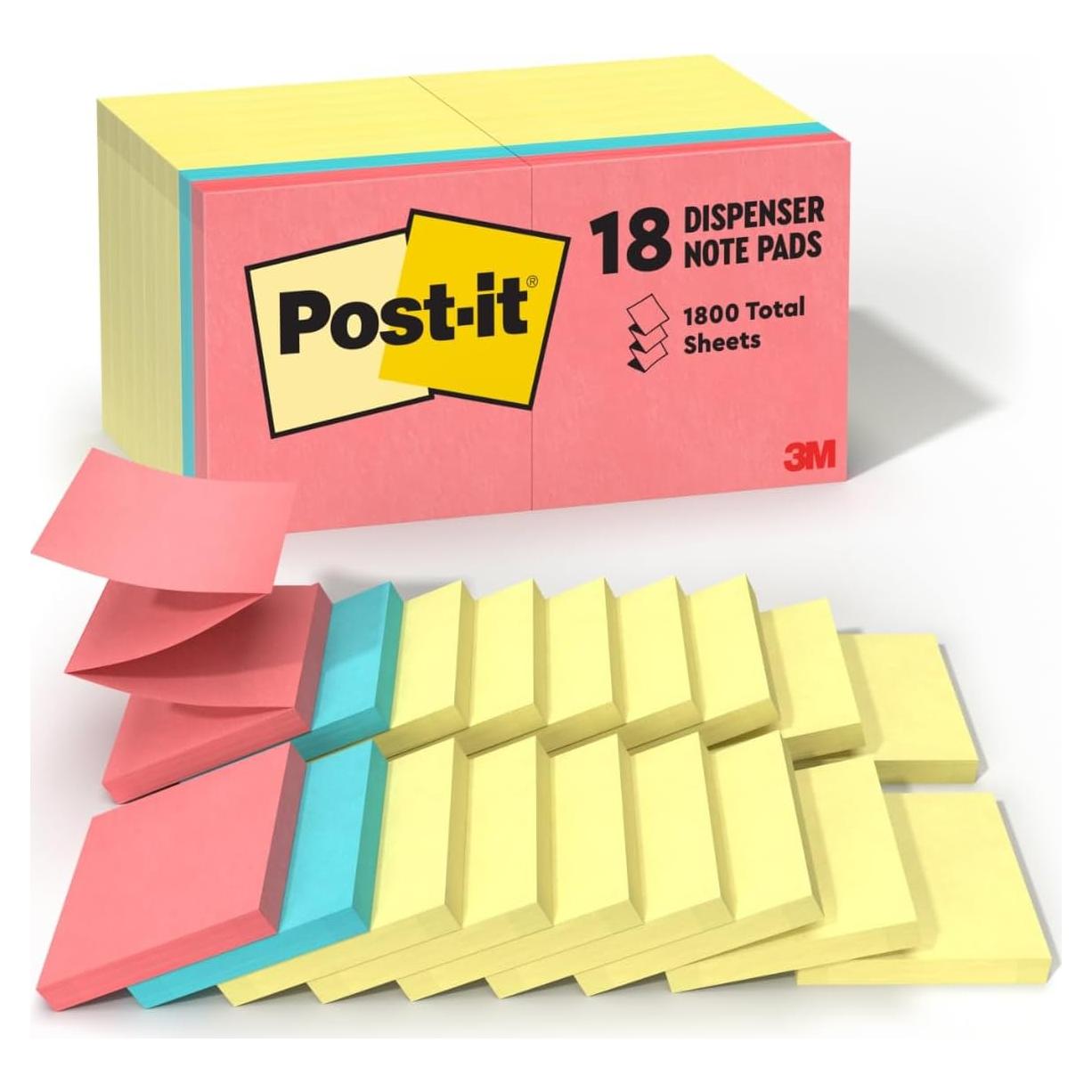 Dispensador de Notas Post-it 7.6x7.6 cm 18 Bloc Colores Variados