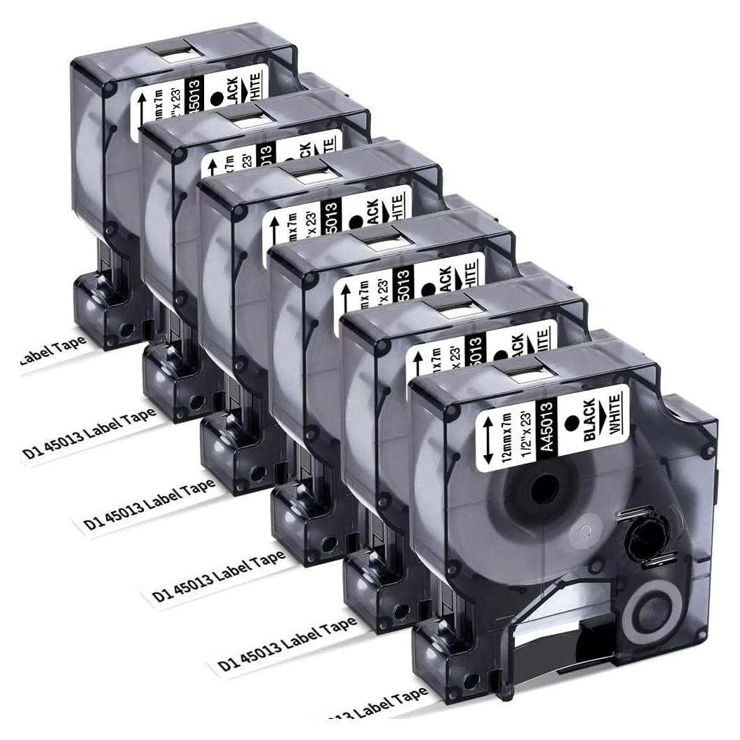 Cinta de Etiqueta Dymo D1 45013 Freshworld 12mm x 7m Negro/Blanco