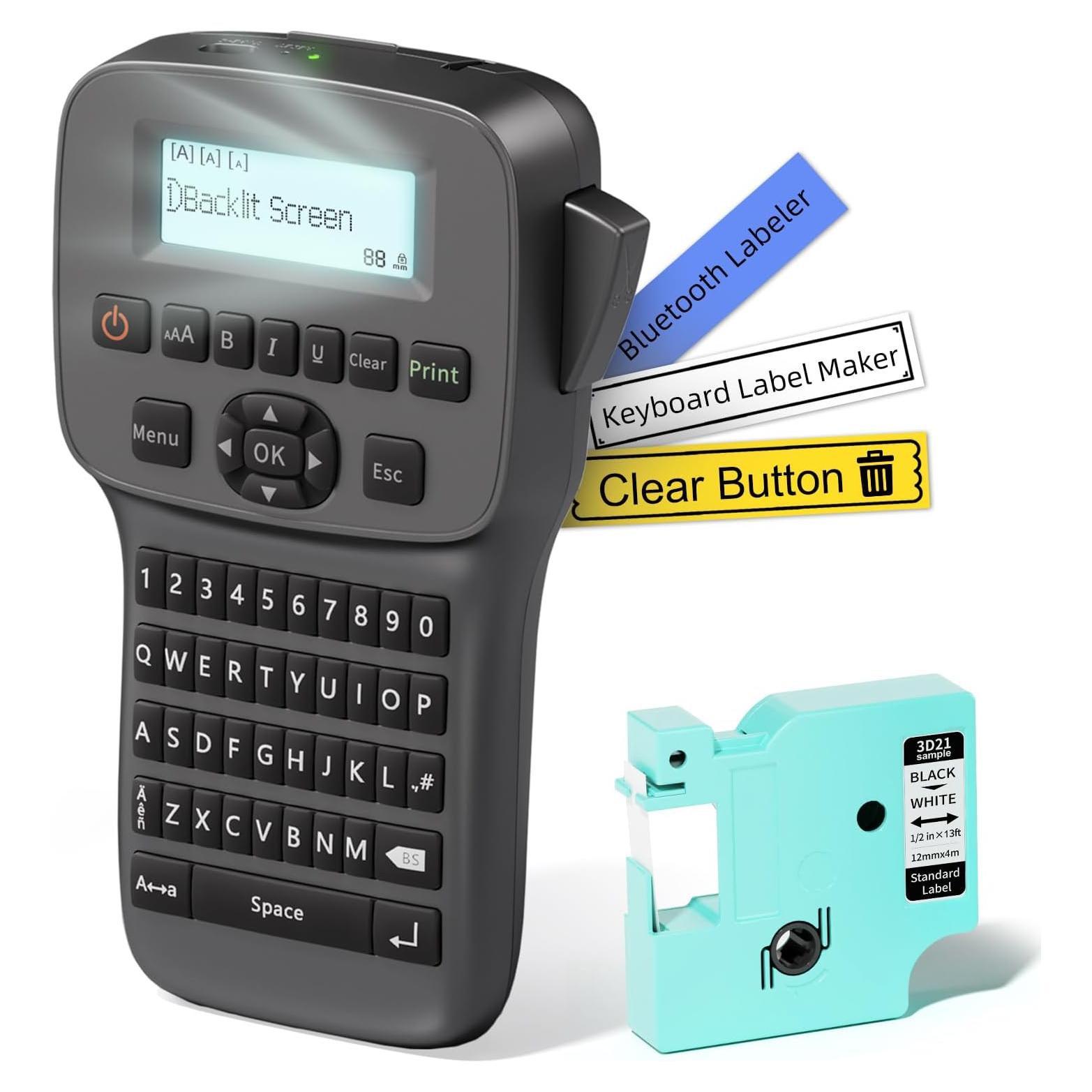 Máquina de Etiquetas EazeID LM1600 Portátil Recargable 12mm