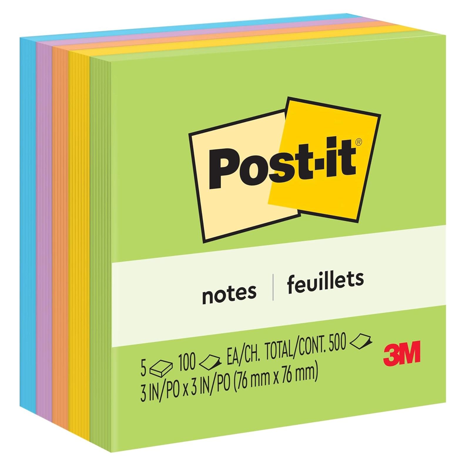 Notas Post-it 3x3" Floral Fantasy, 5 blocs, 100 hojas cada uno
