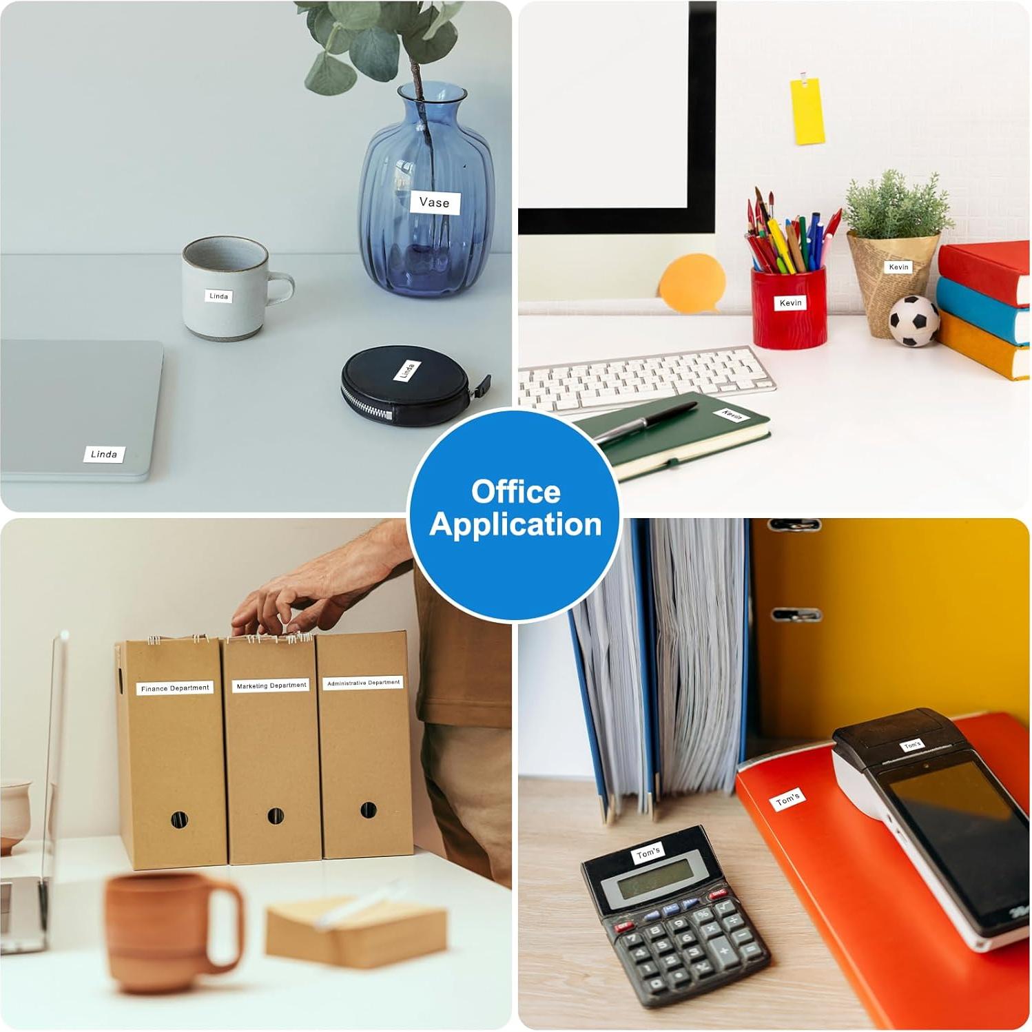 Cinta de Etiqueta Plástica Negra sobre Blanca Camopro 12mm x 4m - Paquete de 5