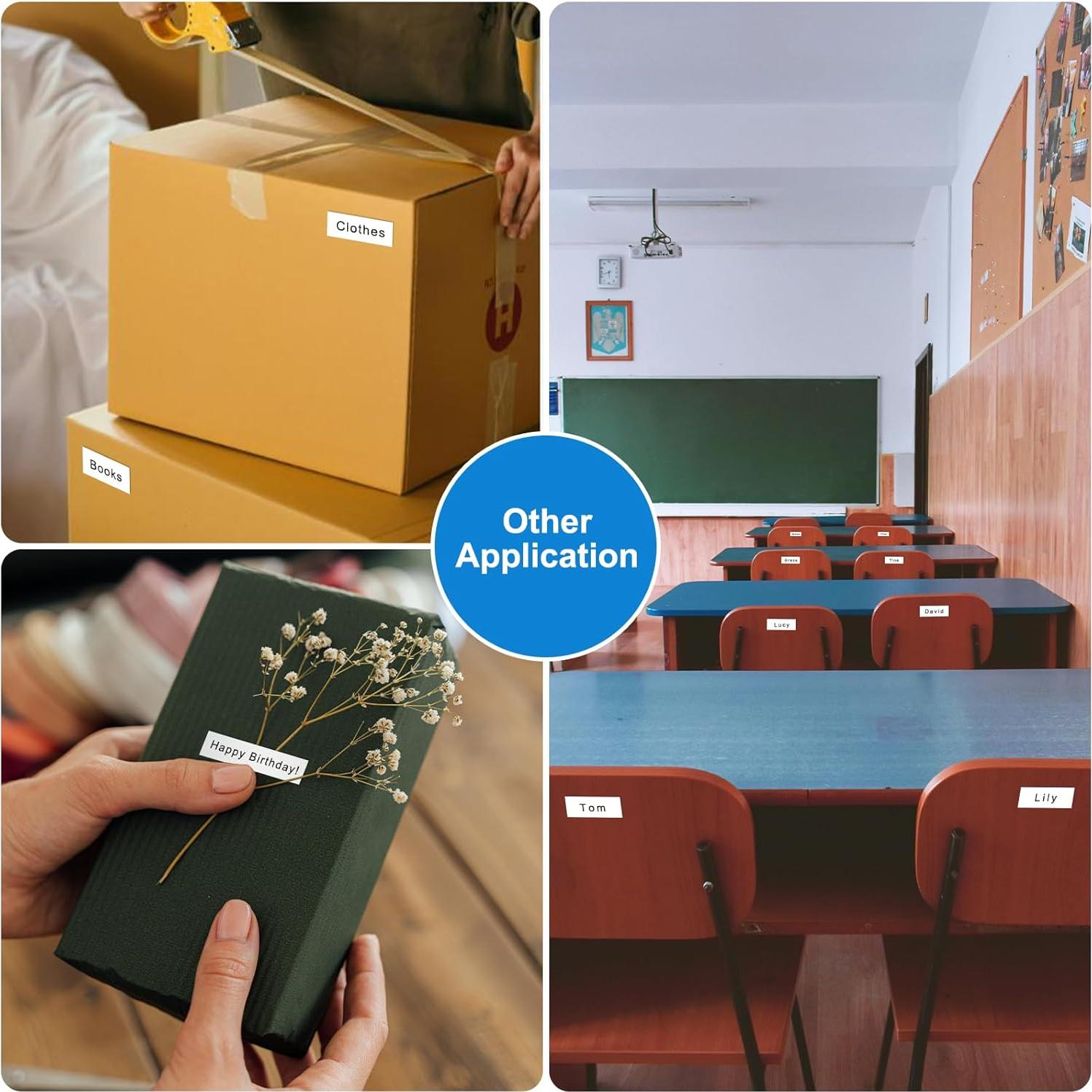 Cinta de Etiqueta Plástica Negra sobre Blanca Camopro 12mm x 4m - Paquete de 5