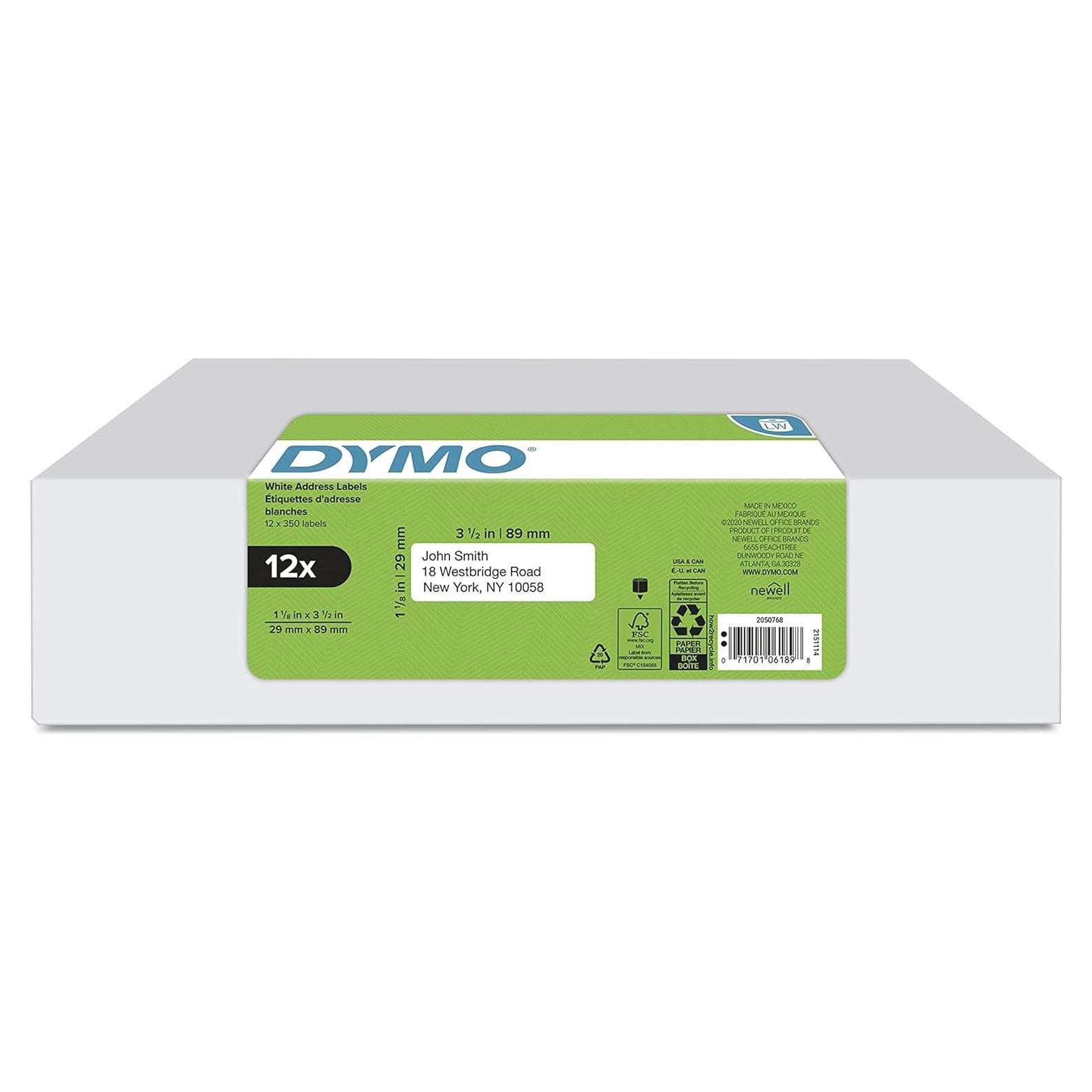 Etiquetas de Dirección DYMO LW Blancas 2.86x8.89 cm 12 Rollos