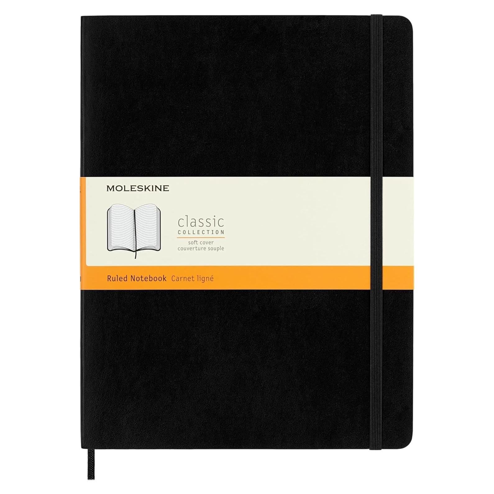 Cuaderno Moleskine Clásico XL Negro Rayado 192 Páginas