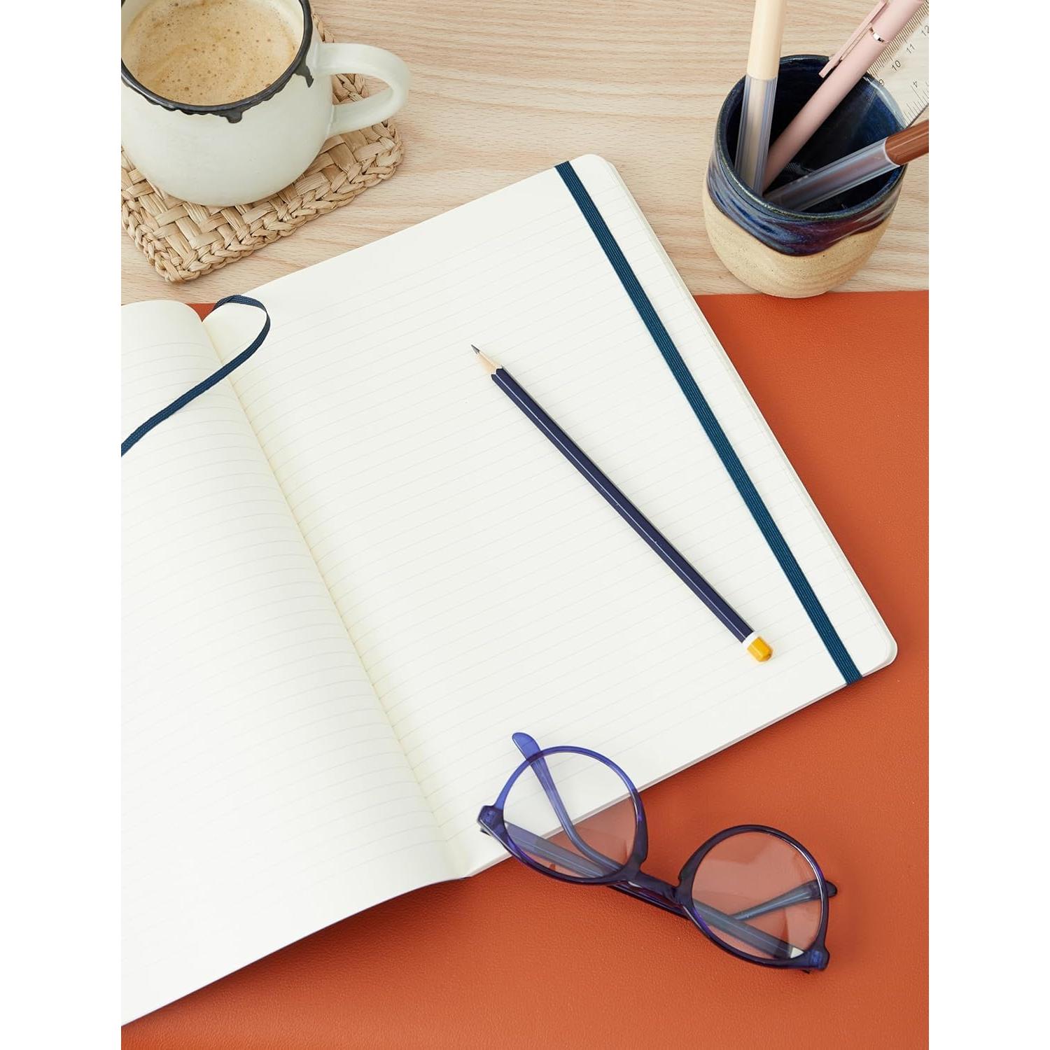 Cuaderno Moleskine Clásico Tapa Blanda XL Rayado Azul 192 Páginas