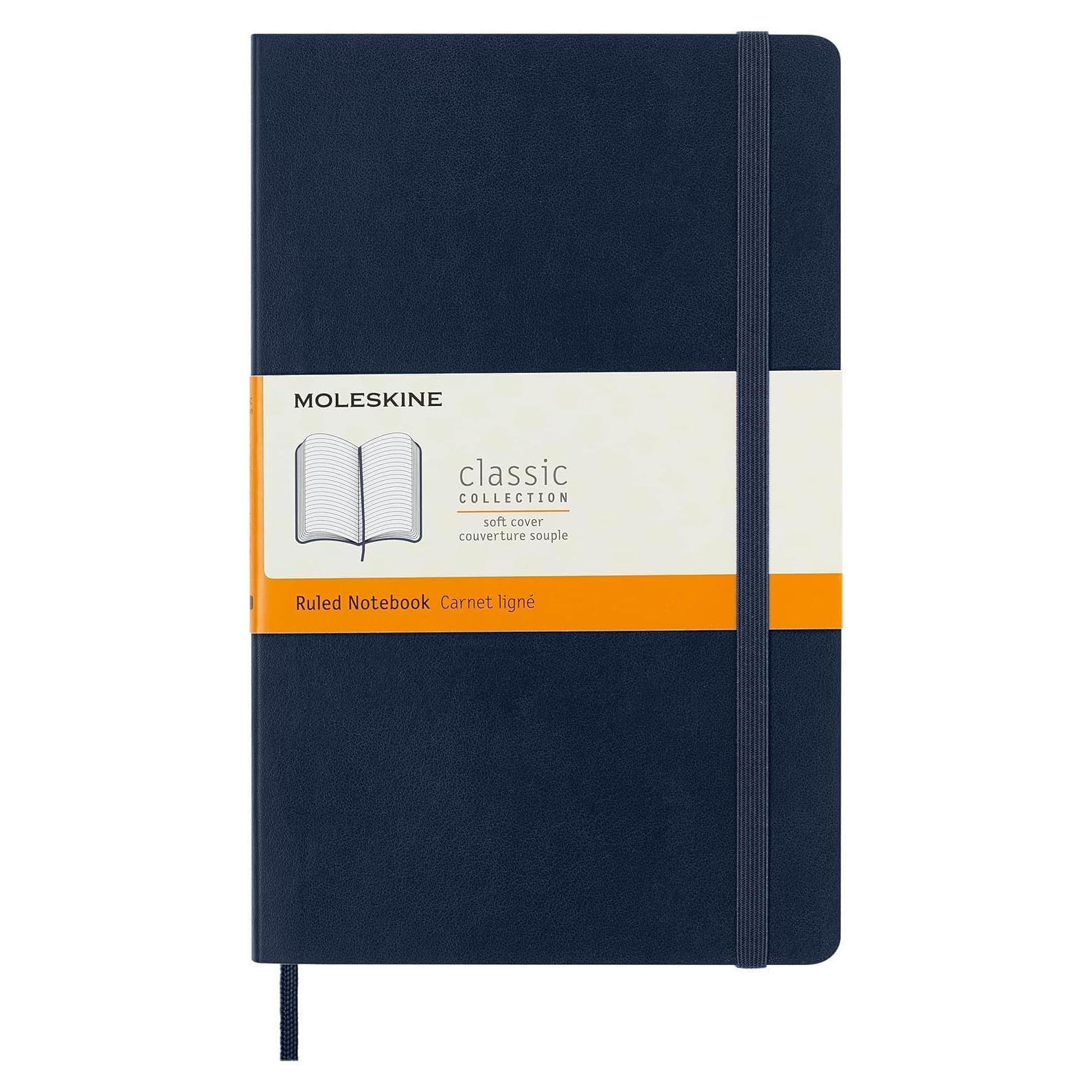 Cuaderno Moleskine Clásico Tapa Blanda A5 Rayado Azul Zafiro