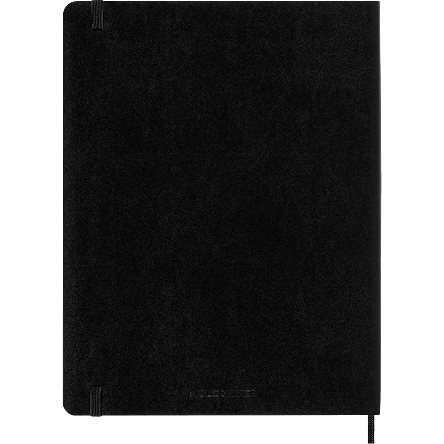 Cuaderno Moleskine XL Tapa Blanda Cuadrícula Negro 192 Páginas