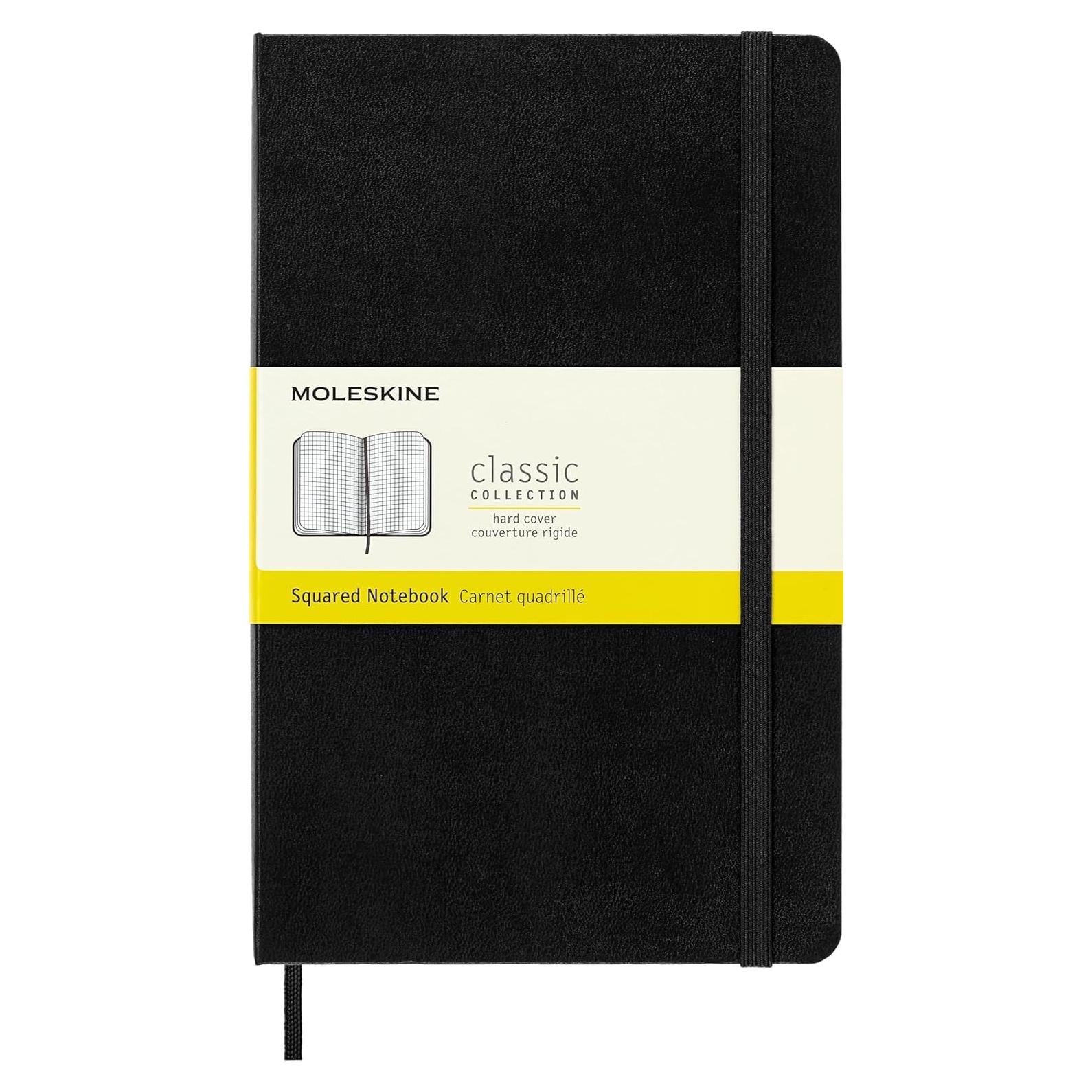 Cuaderno Clásico Moleskine Grande Tapa Dura Negro 12.7x21cm