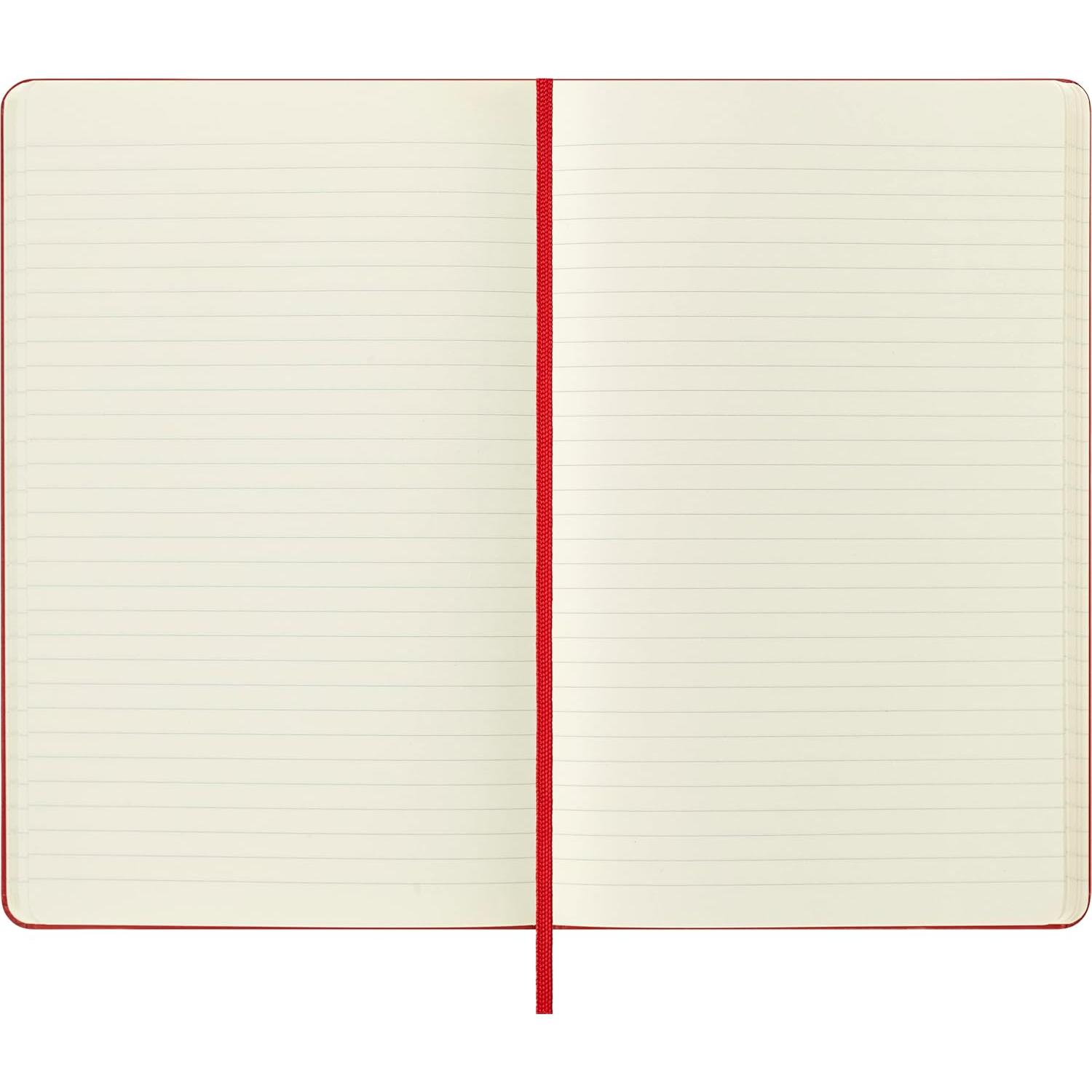 Cuaderno Moleskine Clásico Tapa Dura Grande Rayado Rojo 240 Páginas