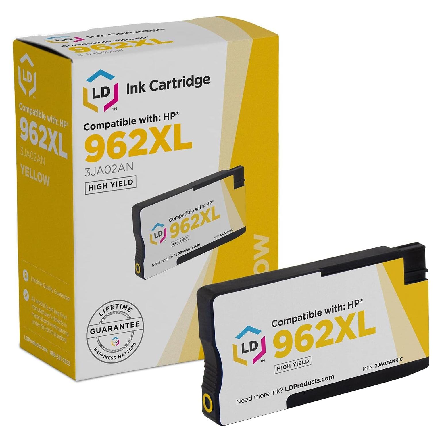 Cartucho de Tinta Amarillo Remanufacturado LD 962XL para HP