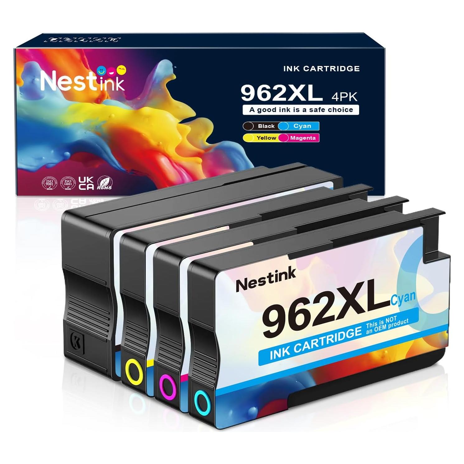 Cartuchos de Tinta HP 962XL Nestink Combo Pack 4 Piezas