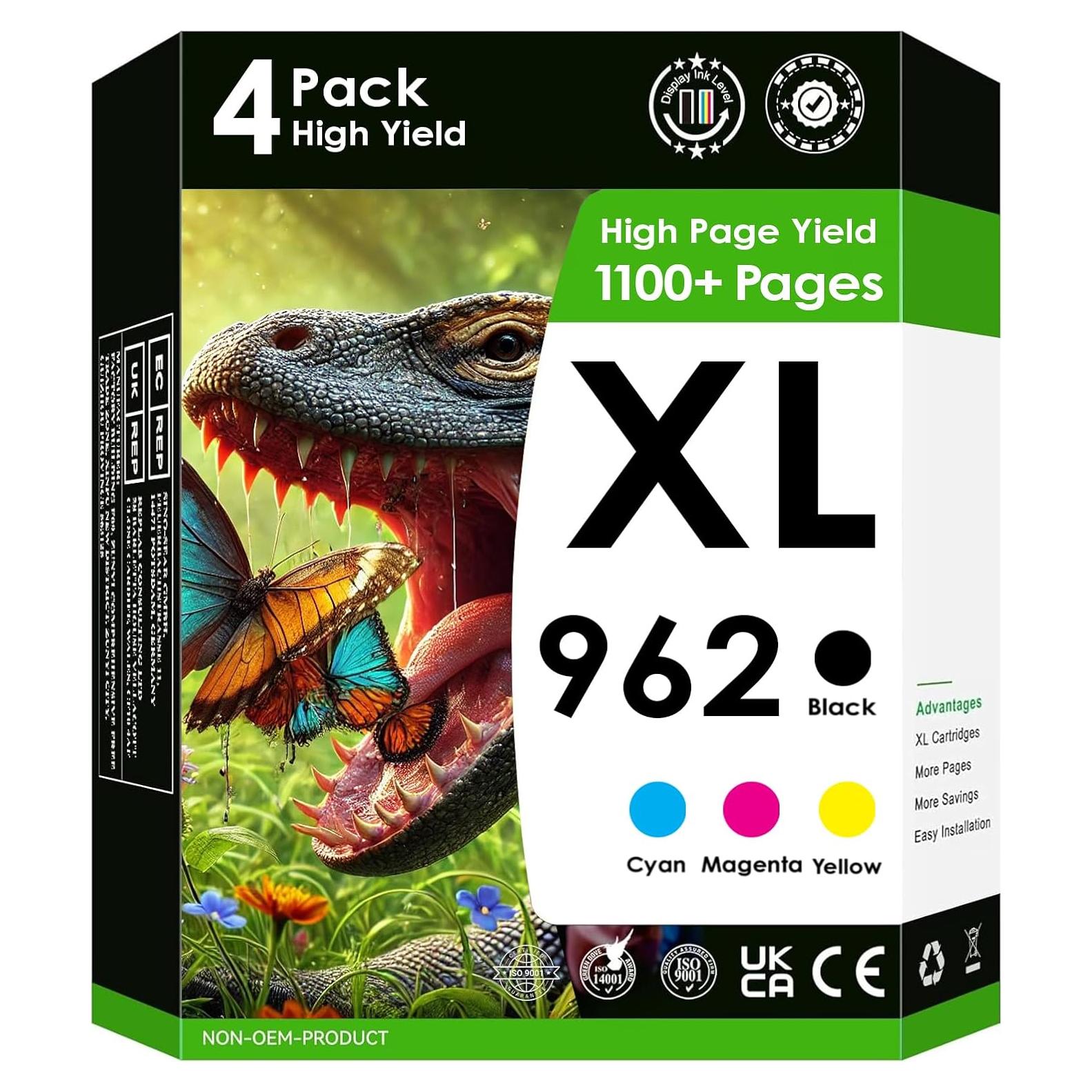 Cartuchos de tinta compatibles 962XL InkjetsClub - Paquete de 4