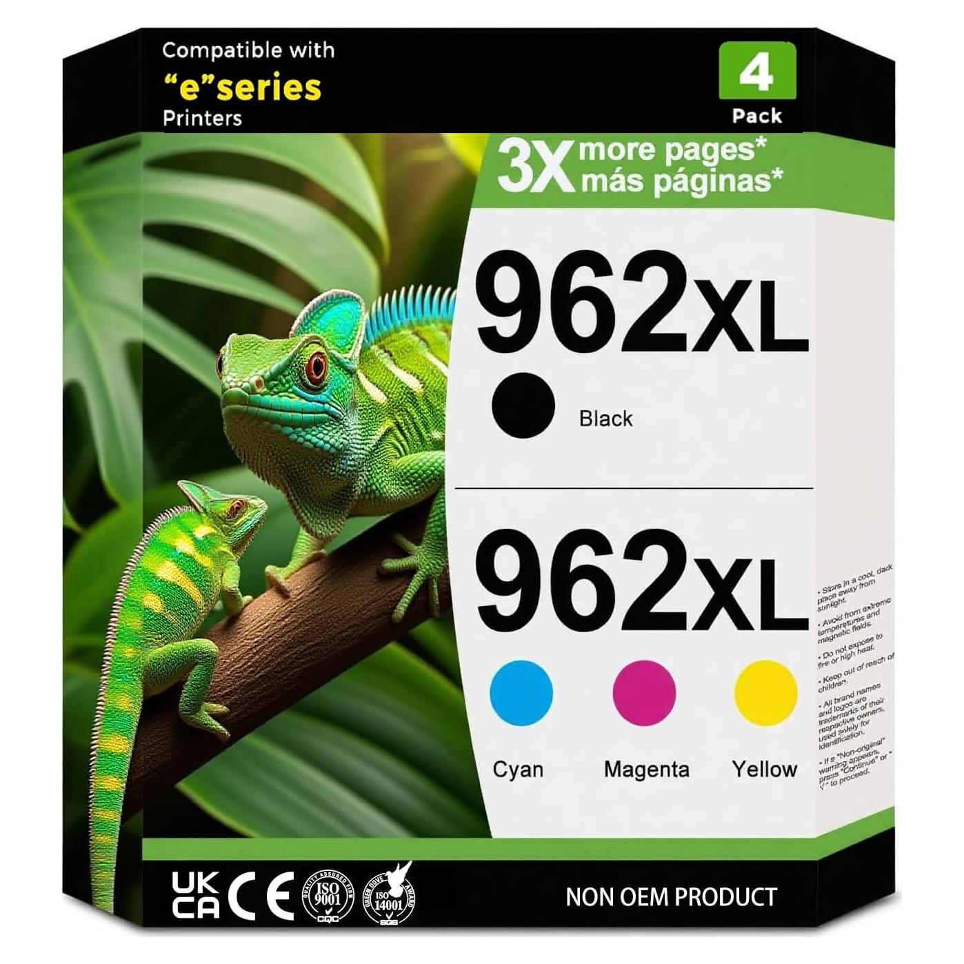 Paquete Combinado de Cartuchos de Tinta HP 962XL - 4 Cartuchos