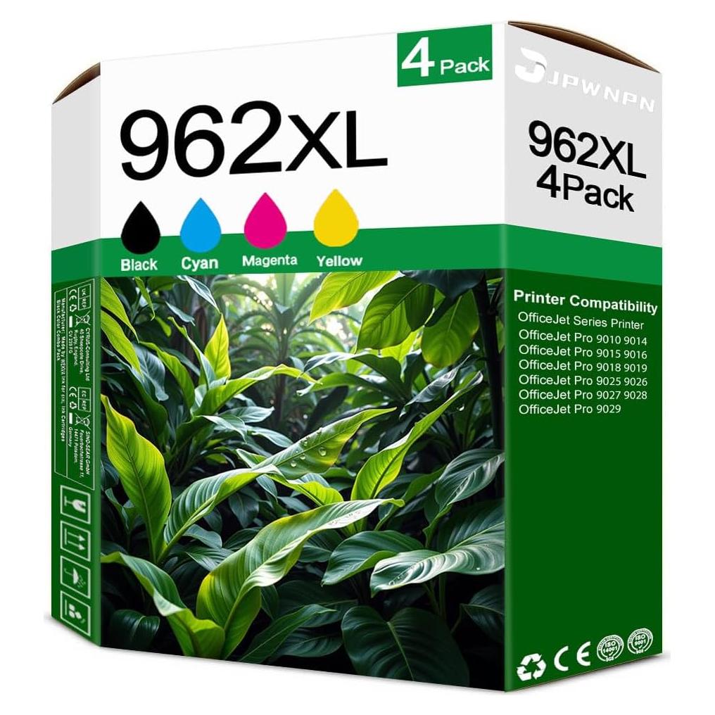 Cartuchos de Tinta 962XL Jpwnpn - 4 Pack Negro, Cian, Amarillo, Magenta