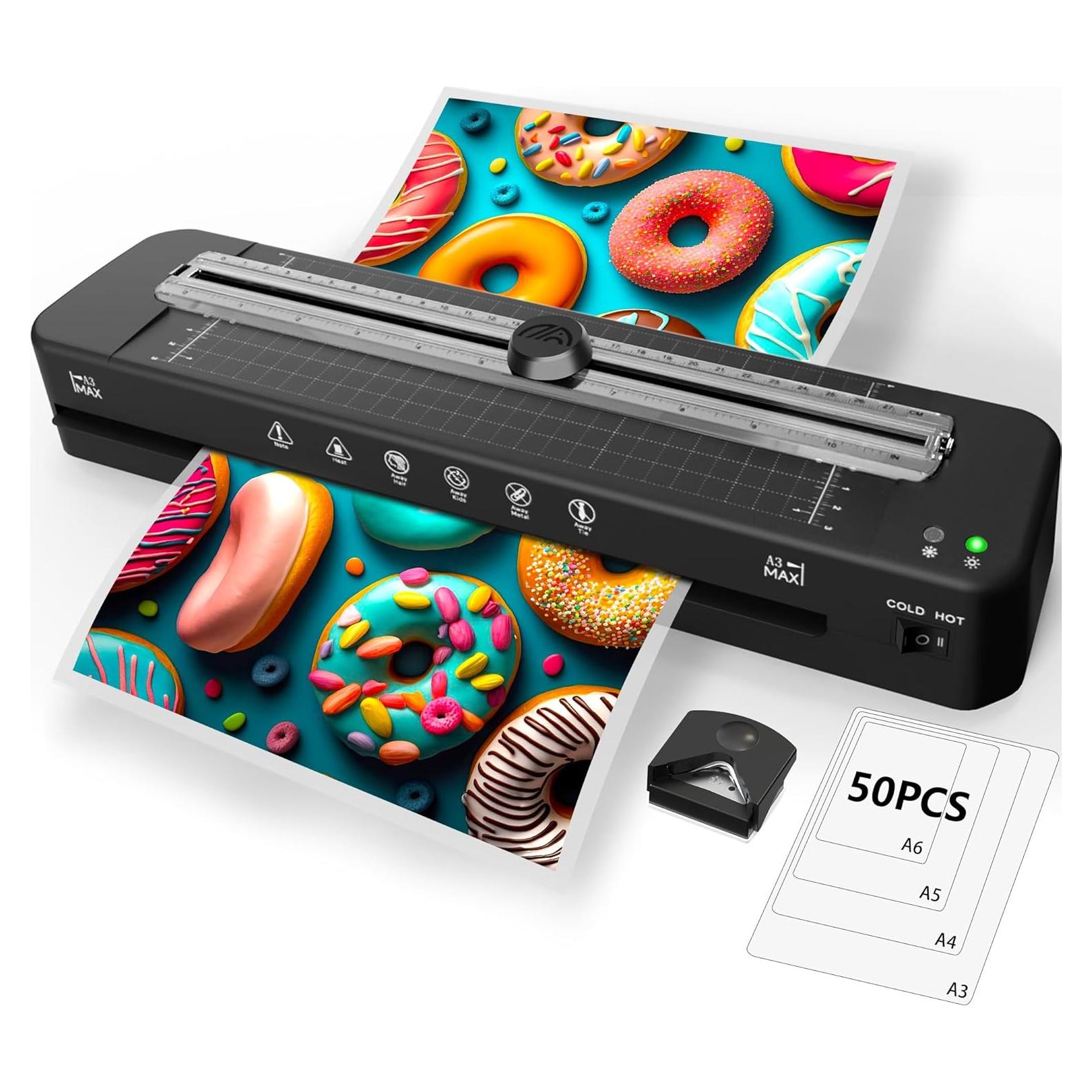 Máquina de Laminado A3 Raycial 33 cm Frío y Térmico 50 Hojas