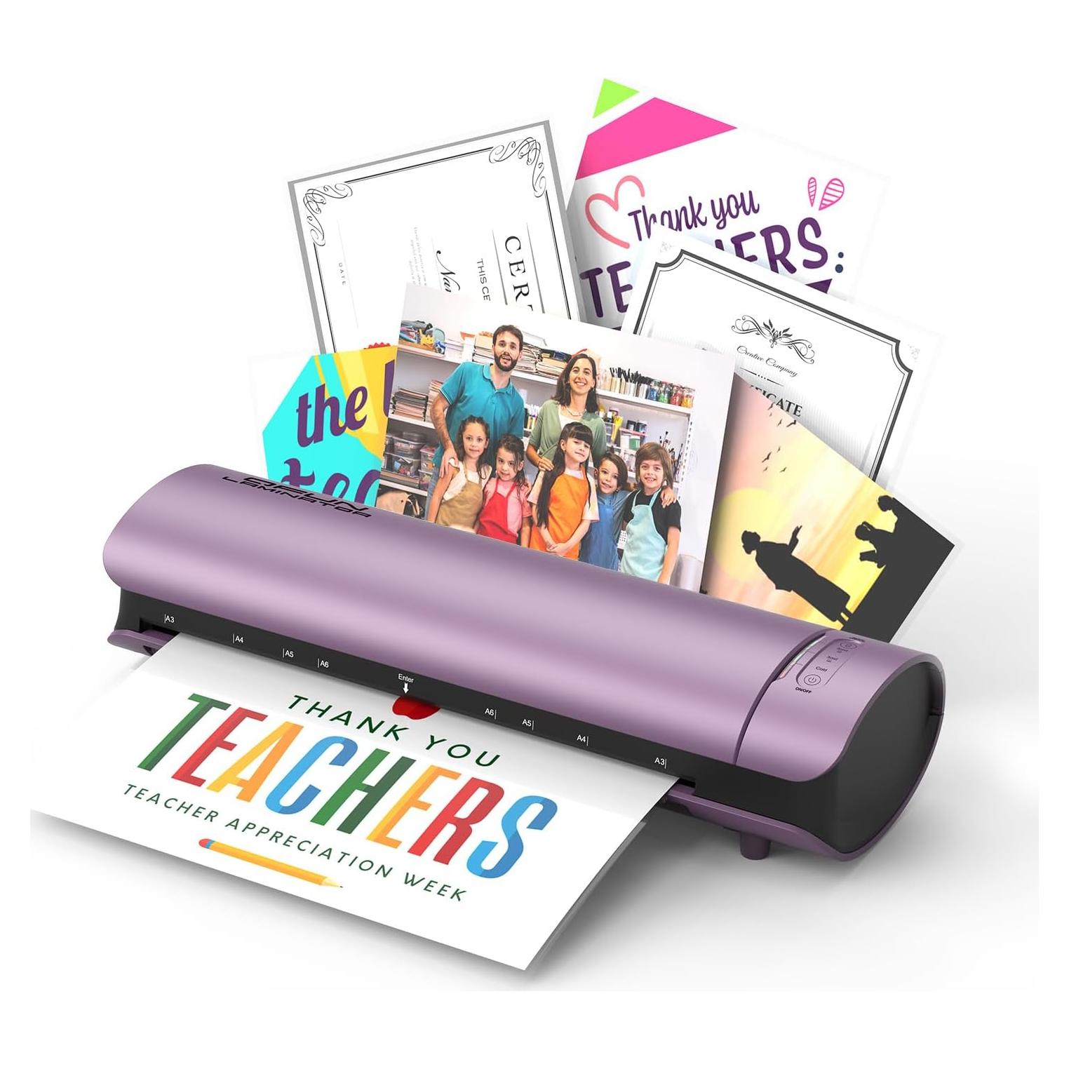 Laminadora Qfun A3 Térmica y Fría 13" 60s Calentamiento Púrpura