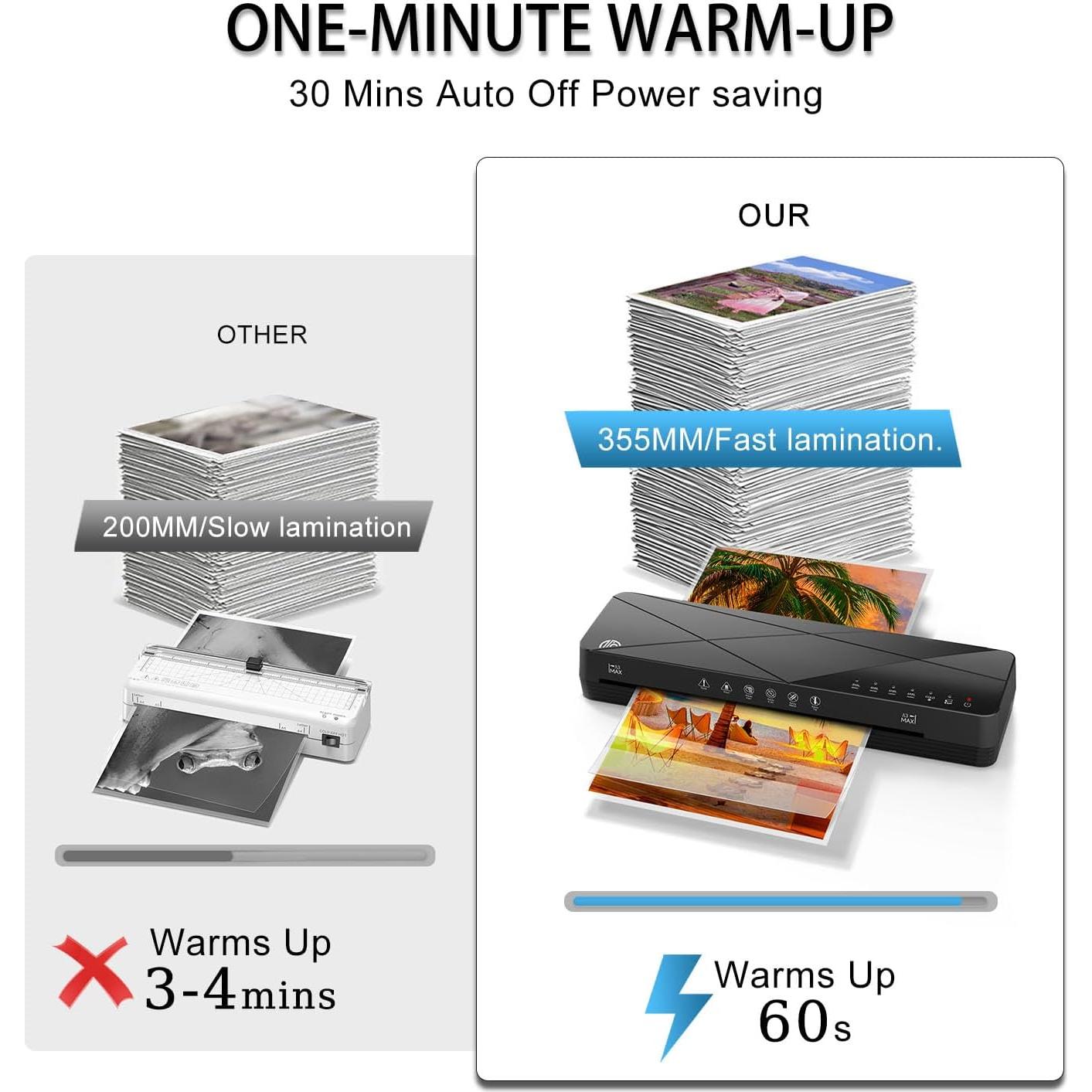 Crenova Máquina de Laminado 2.18 kg A4 6 en 1 Negro con 50 Hojas