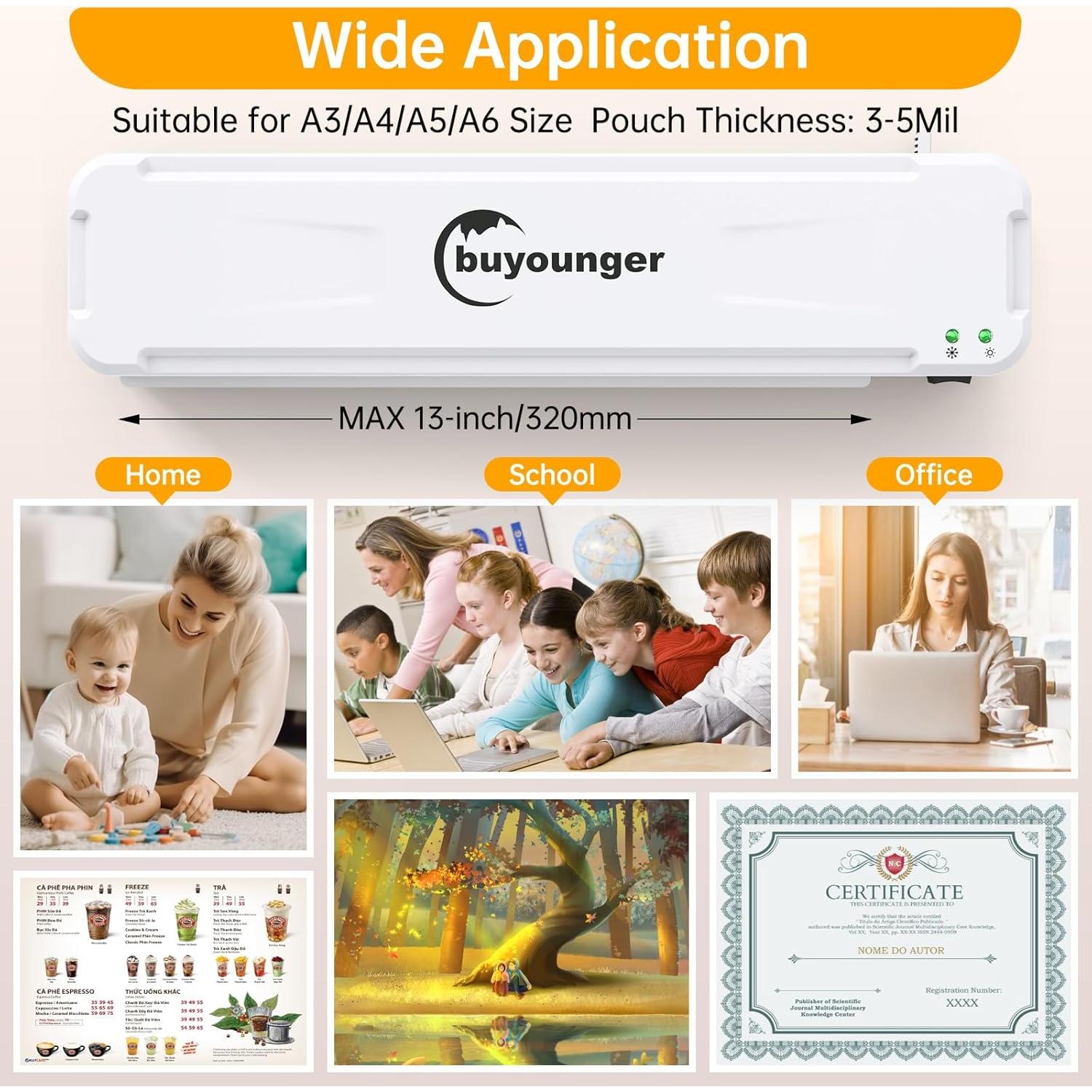 Máquina de Laminado A3 Buyounger 13 Pulgadas Calentamiento Rápido