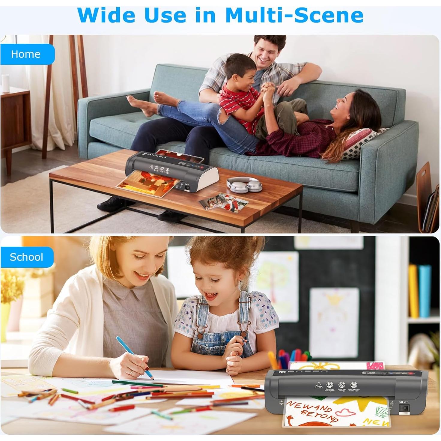 Laminadora Térmica A4 BONSEN 9.33" 4 en 1 con 100 Hojas