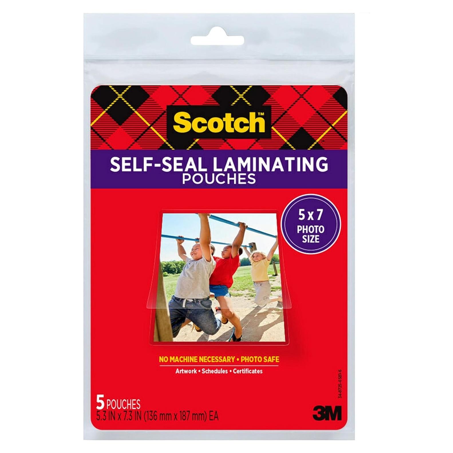 Bolsa de Laminado Brillante Scotch 5x7 cm, Paquete de 5