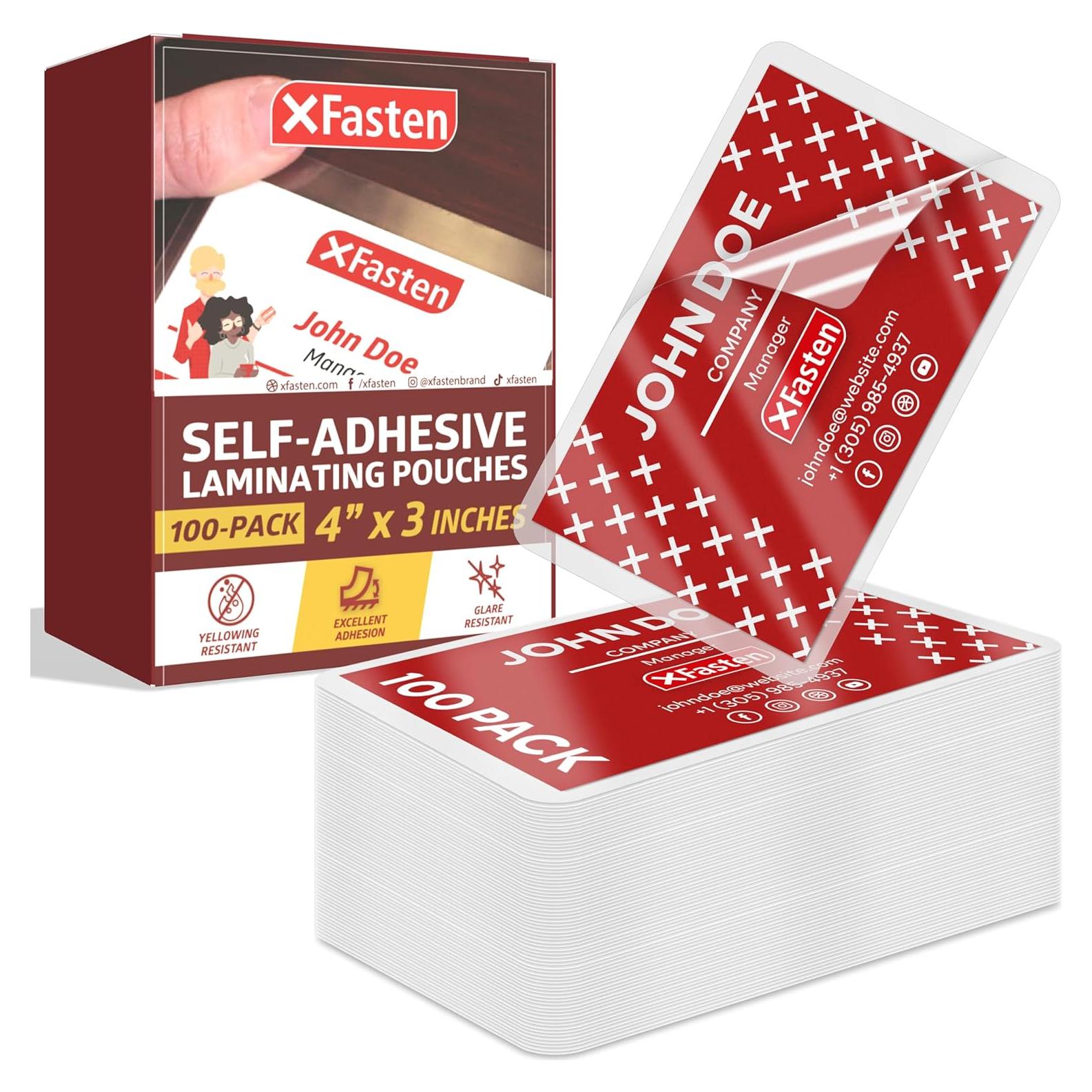 Bolsas de Laminado Autoadhesivas XFasten 10 Mil 100 Paquete 10x7.6 cm