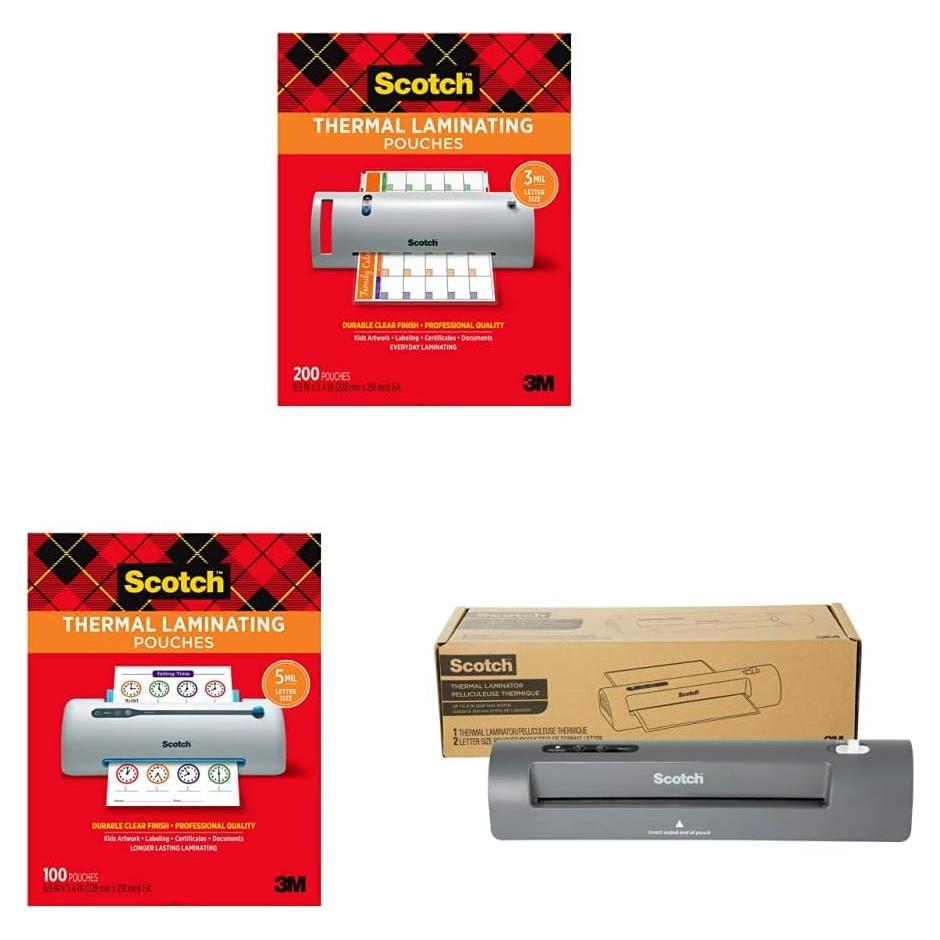 Bolsas de Laminado Térmico Scotch 200-Pack 22.6 x 29 cm