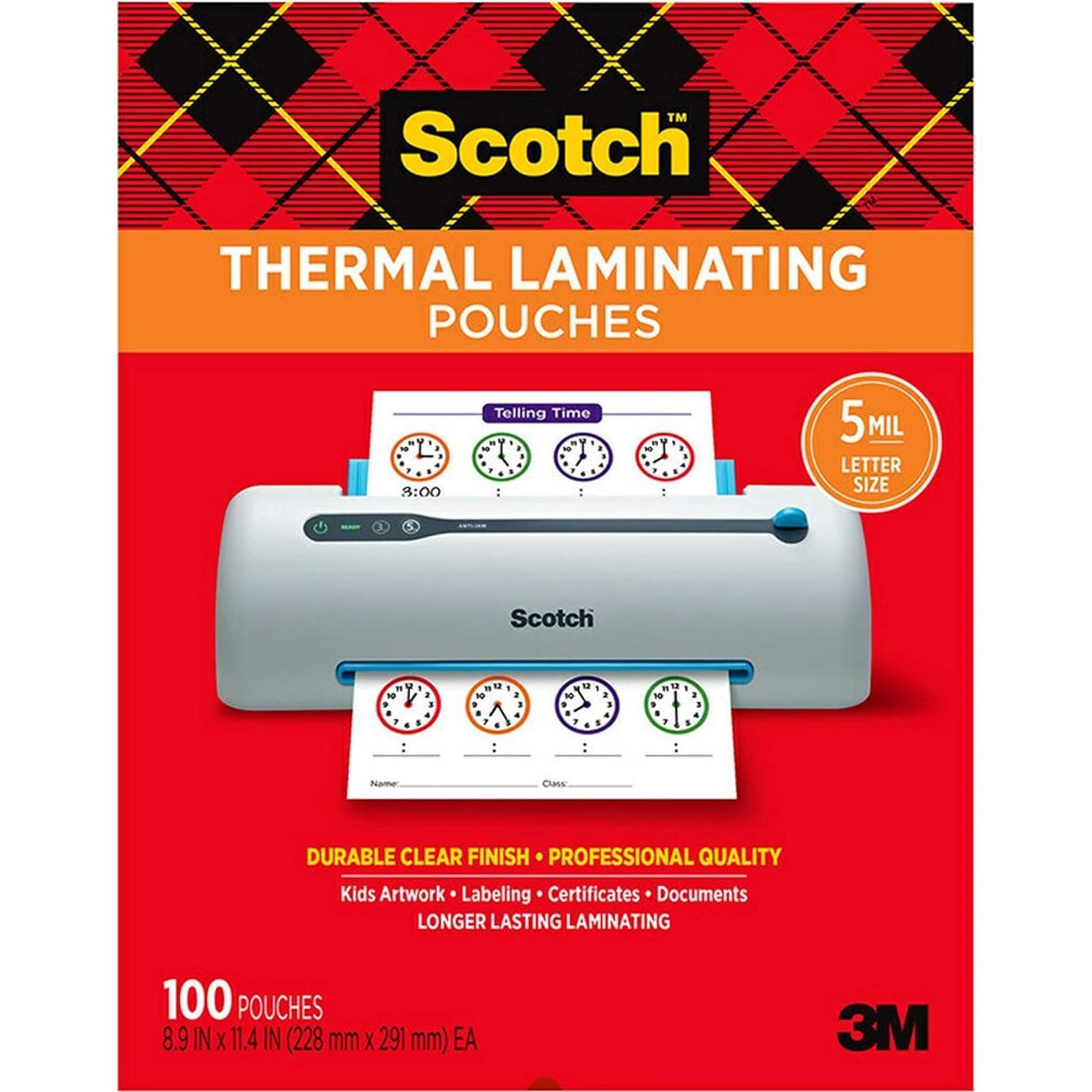 Bolsas de Laminado Térmico Scotch 200-Pack 22.6 x 29 cm