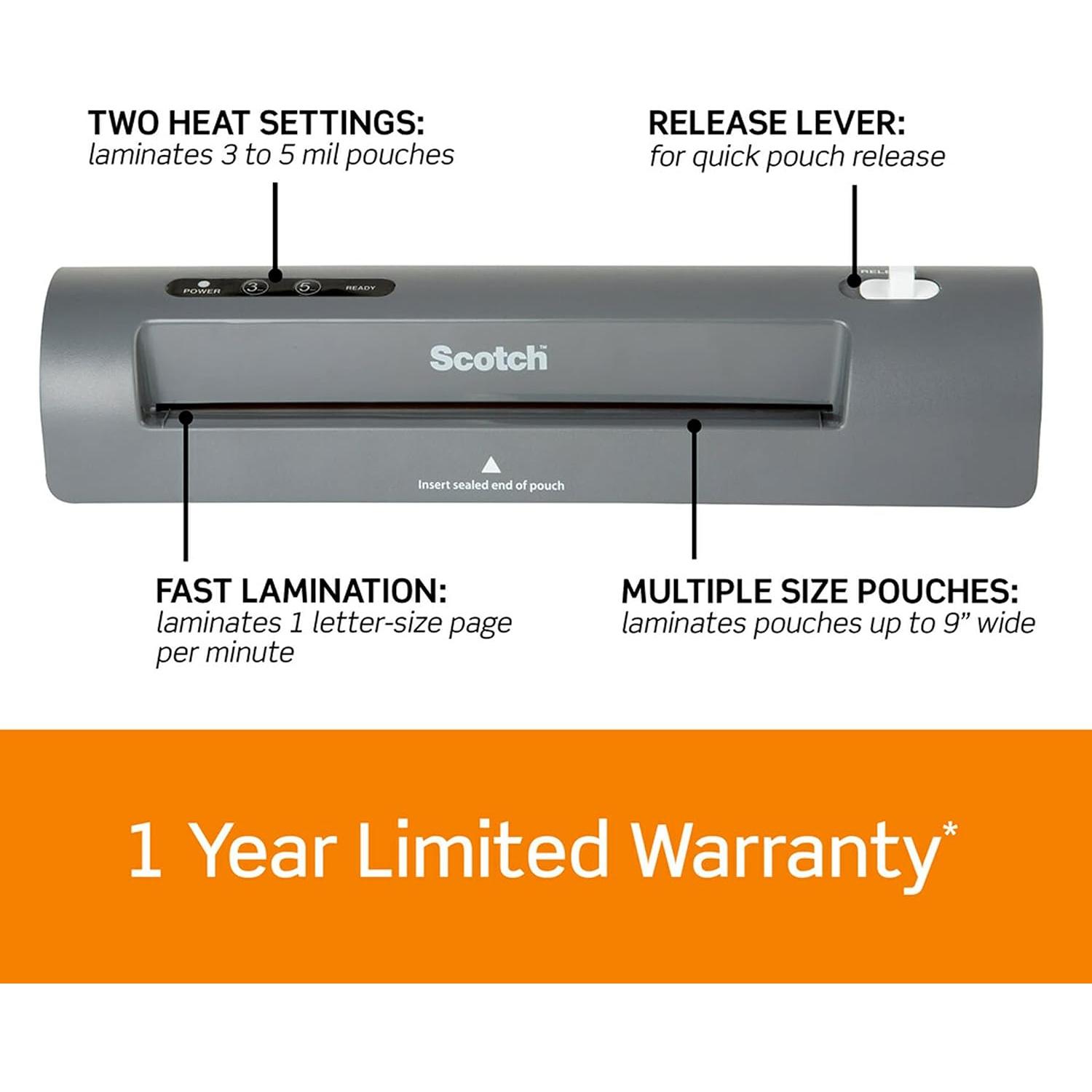 Bolsas de Laminado Térmico Scotch 200-Pack 22.6 x 29 cm