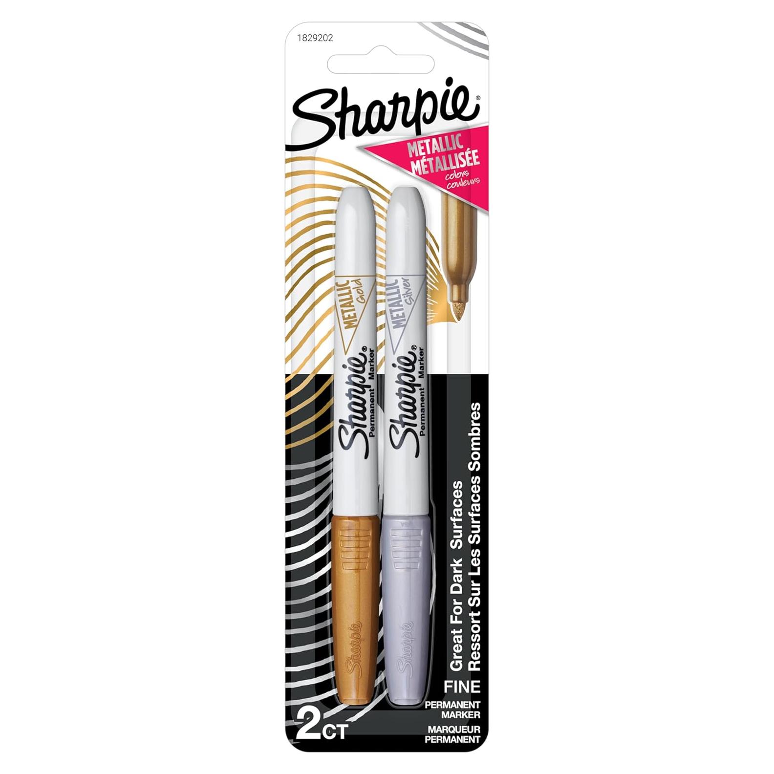 Marcador Permanente Metálico Sharpie - Paquete de 2 Colores