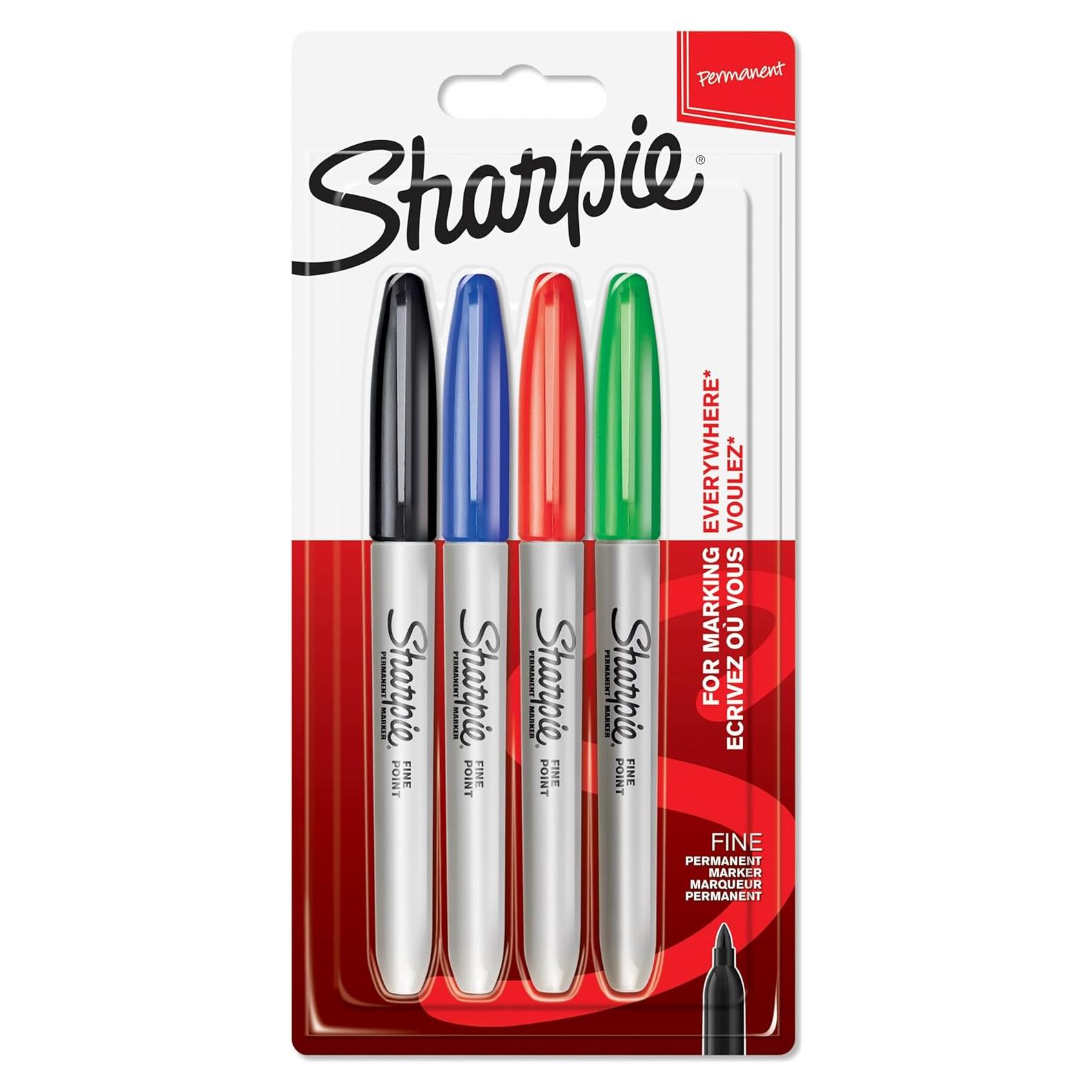 Marcadores Permanentes Sharpie Punta Fina 4 Colores 0.7mm