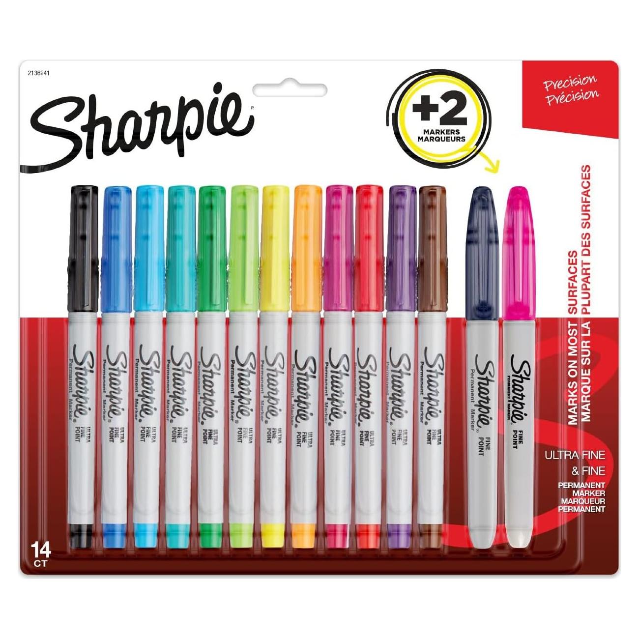 Set de Marcadores Permanentes Ultra Finos Sharpie - 14 Colores