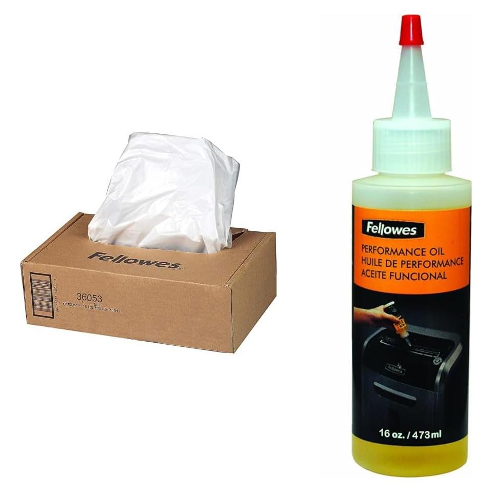 Bolsas de Desechos Fellowes Powershred 100 Unidades + Aceite 16 oz